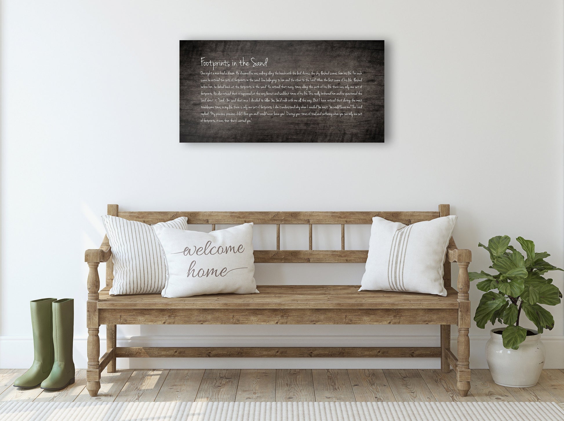 Footprints in the Sand Sign Footprints poem - HoneycombProverbs - Signs - Christian Wall Art