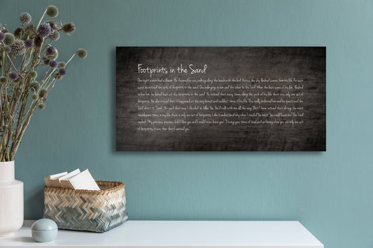 Footprints in the Sand Sign Footprints poem - HoneycombProverbs - Signs - Christian Wall Art