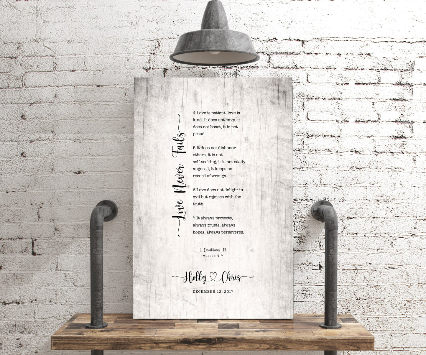 Personalized 1 Cor 13 Wood Anniversary Keepsake - HoneycombProverbs - Signs - Christian Wall Art