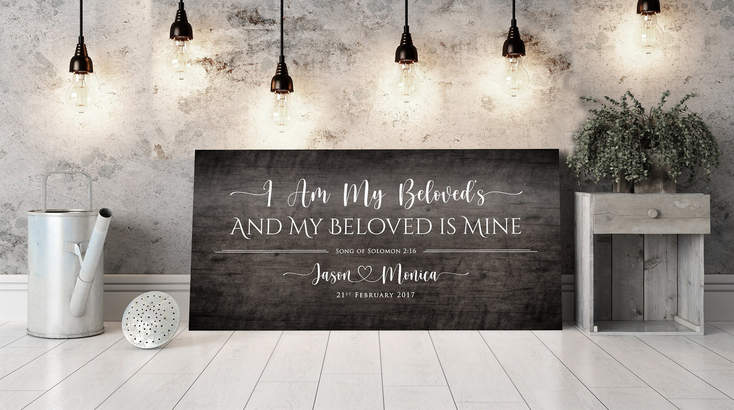 Wood Anniversary Keepsake, I am my Beloved's - HoneycombProverbs - Signs - Christian Wall Art