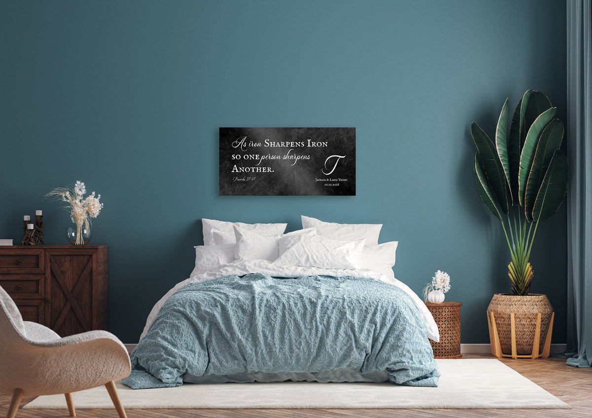 Iron Sharpens Iron Personalized Couple's Gift - HoneycombProverbs - Signs - Christian Wall Art