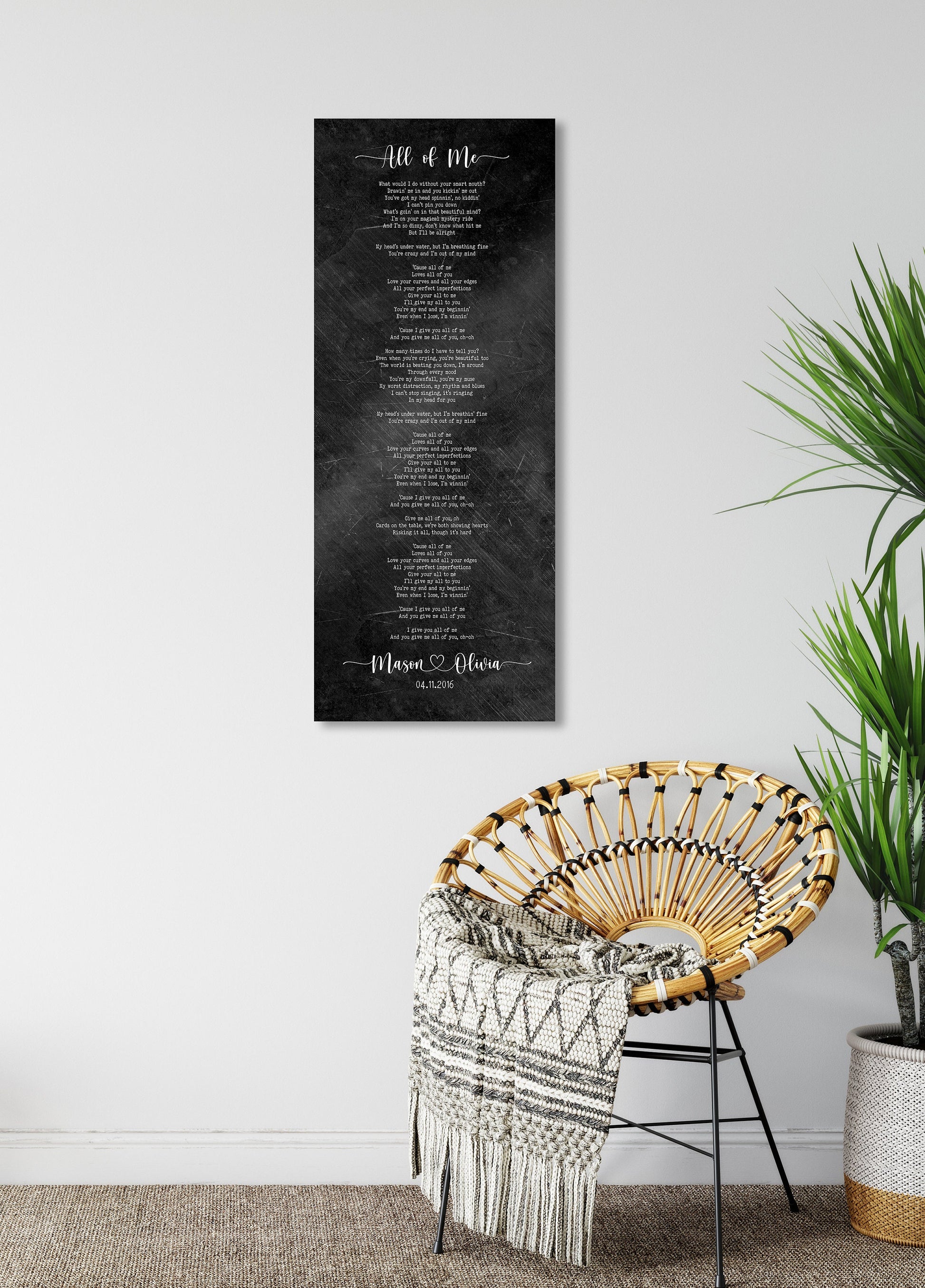 6th Anniversary Personalized Song Lyric Sign - HoneycombProverbs - Signs - Iron Anniversary Gifts