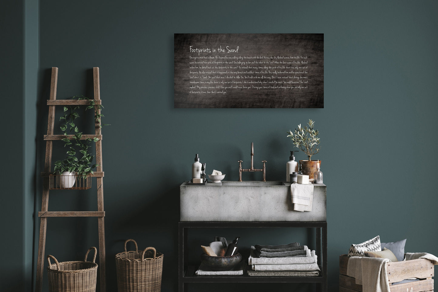 Footprints in the Sand Sign Footprints poem - HoneycombProverbs - Signs - Christian Wall Art