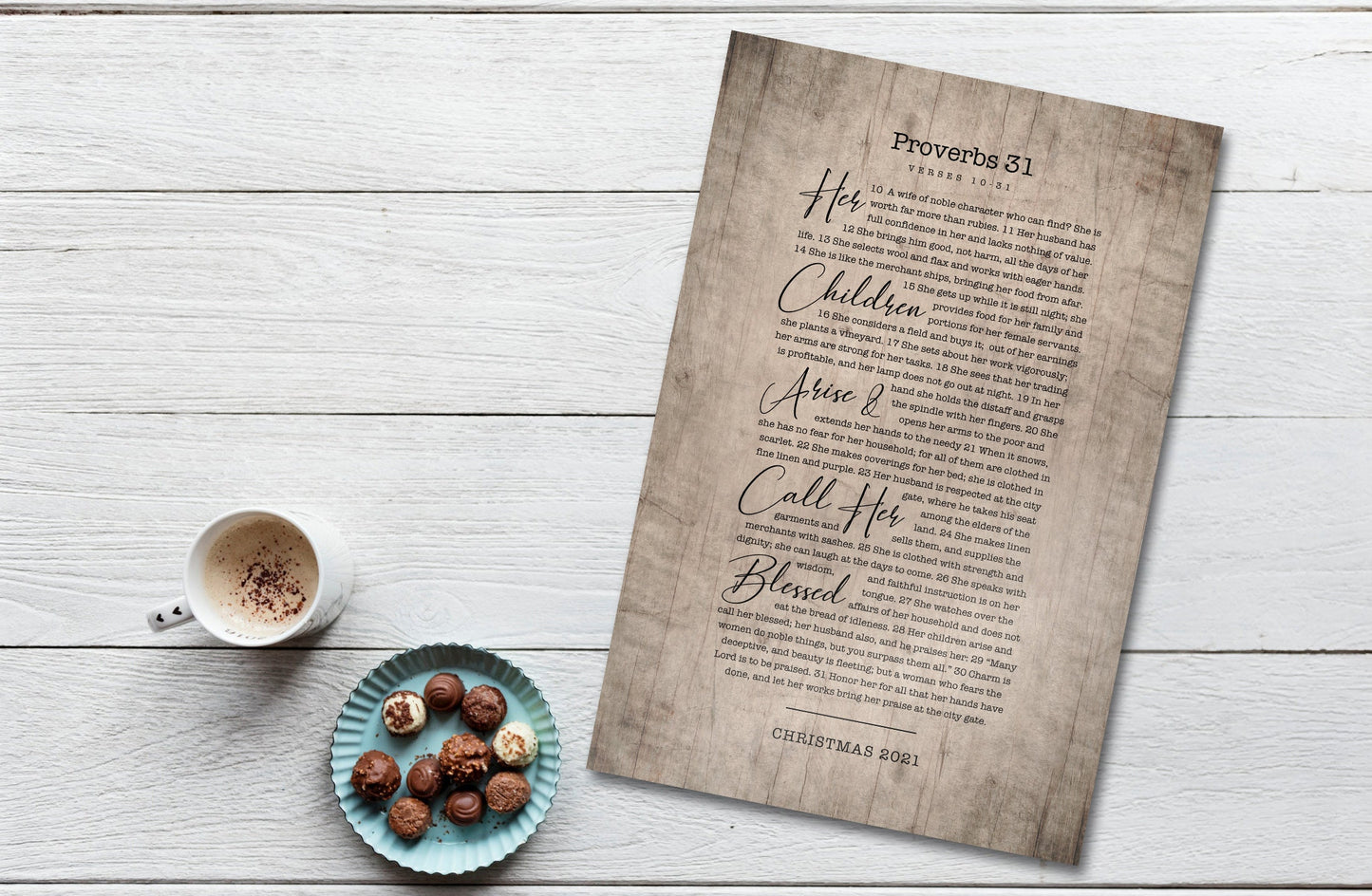 Proverbs 31 Wood Scripture Sign for Her - HoneycombProverbs - Signs - Christian Wall Art