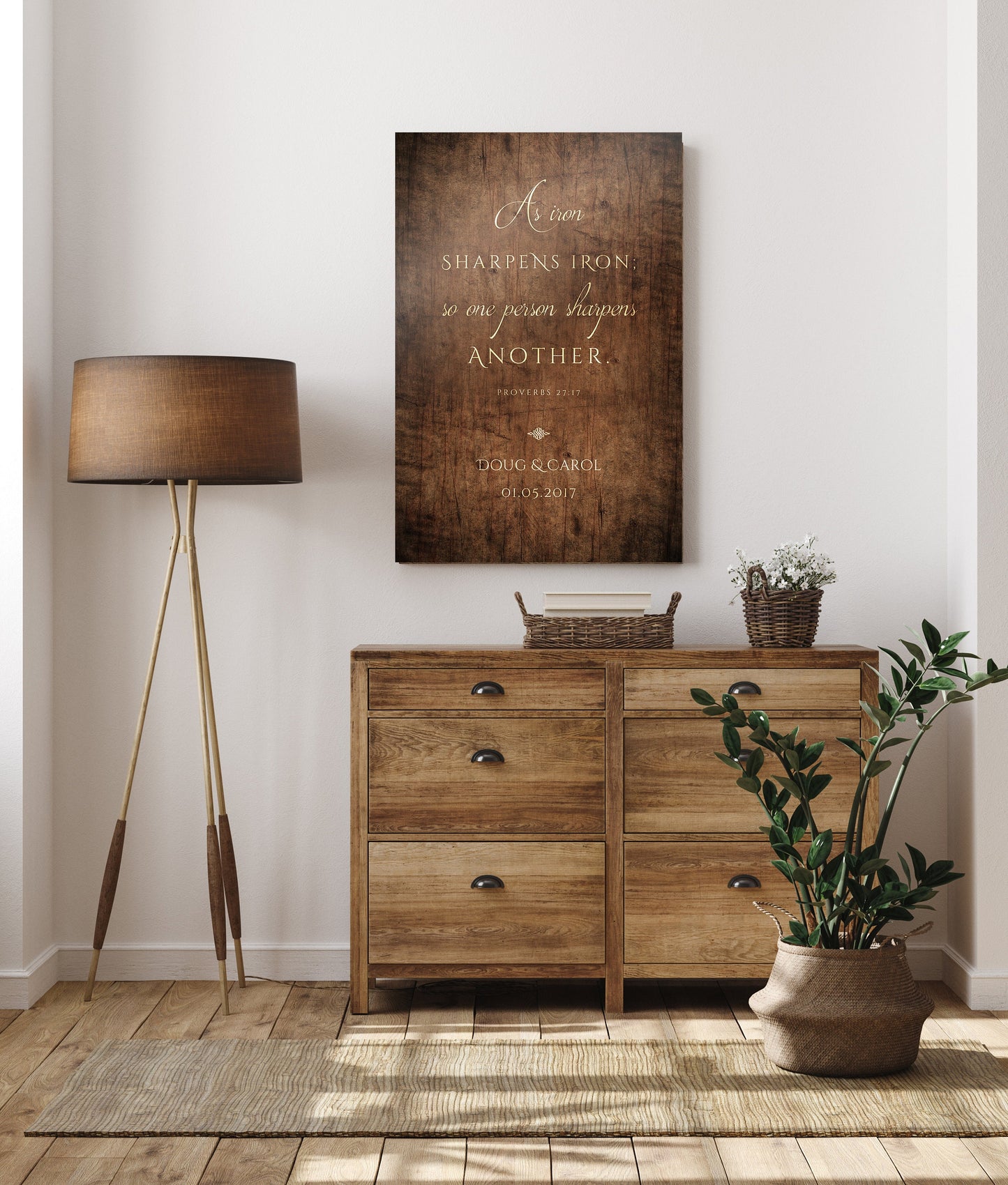 Proverbs 27:17 Couple's Christian Wedding Gift - HoneycombProverbs - Signs - Christian Wall Art