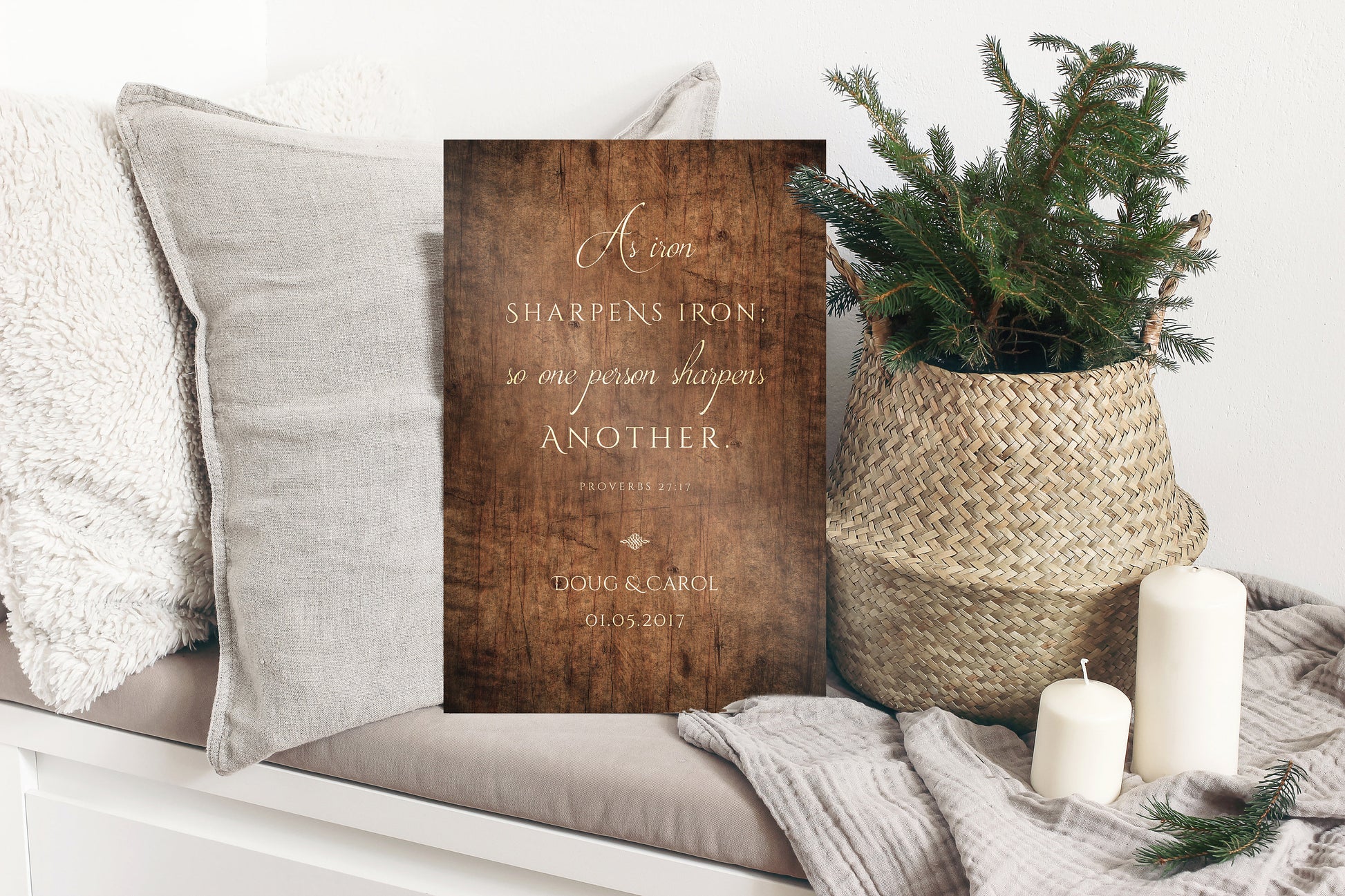 Proverbs 27:17 Couple's Christian Wedding Gift - HoneycombProverbs - Signs - Christian Wall Art