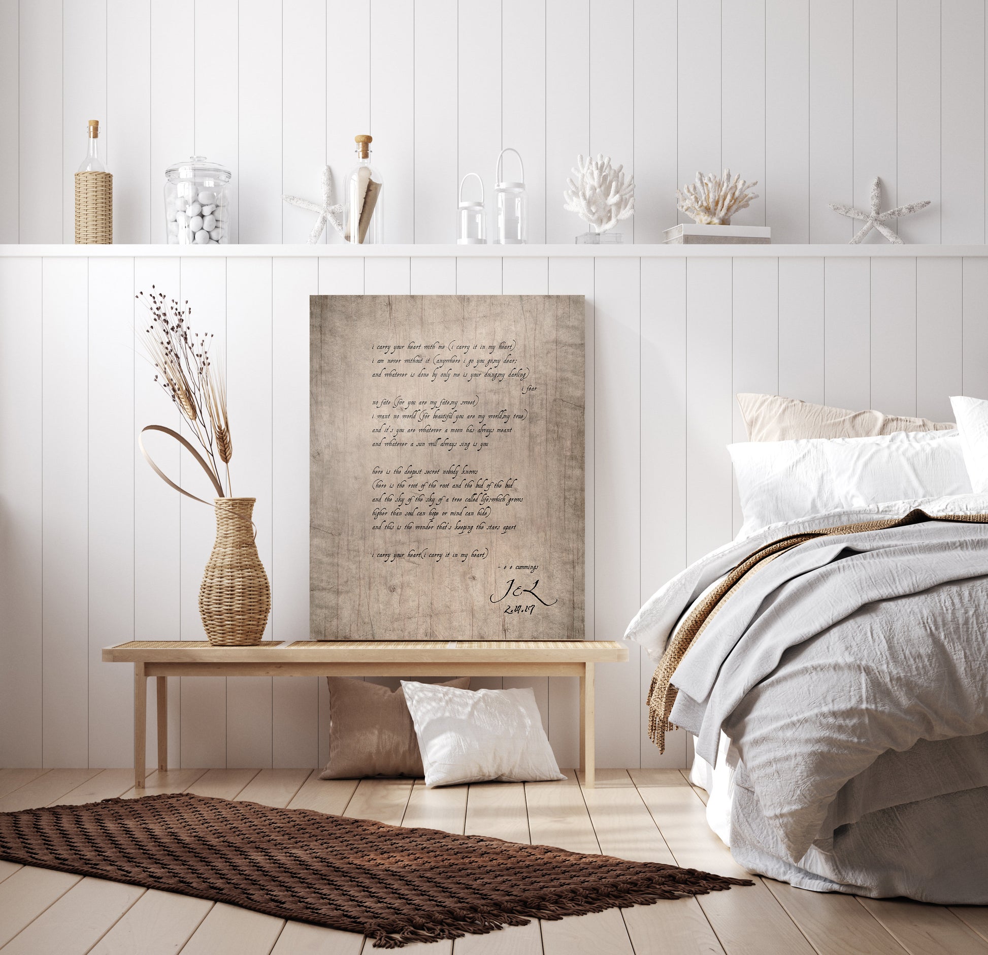 E.E. Cummings Poem Personalized on Wood - HoneycombProverbs - Signs - 5 year anniversary gifts