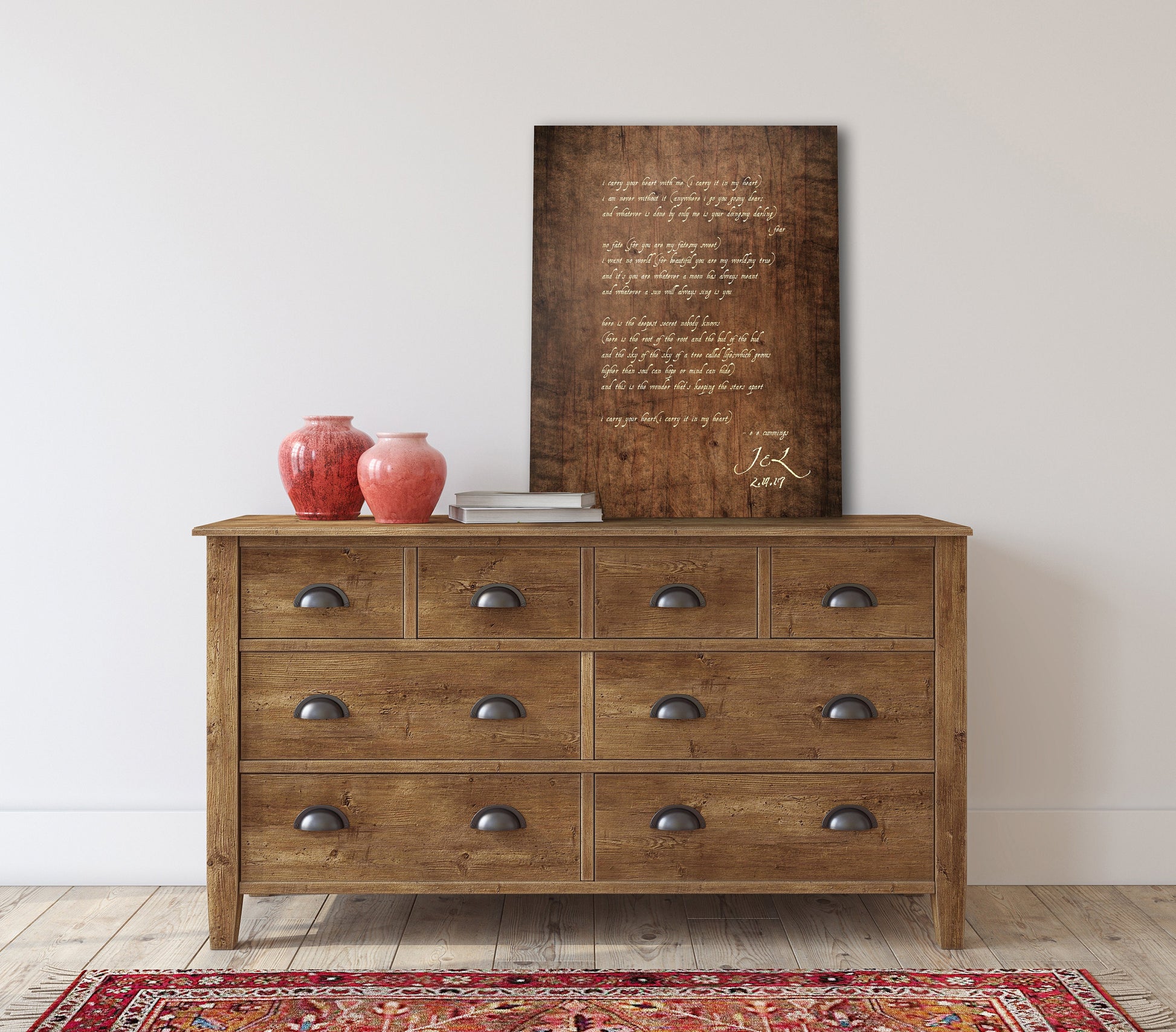 I Carry It in My Heart Monogrammed Keepsake for Couples - HoneycombProverbs - Signs - 5 year anniversary gifts