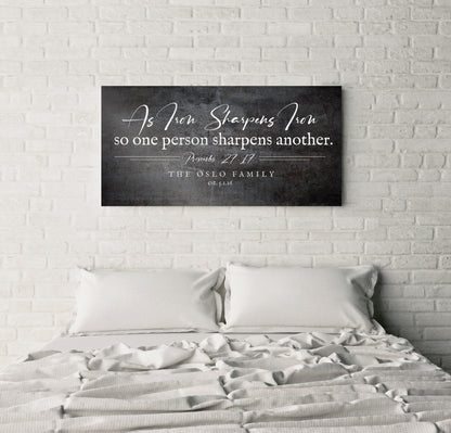 Iron Sharpens Iron Personalized Wall Decor - HoneycombProverbs - Signs - Christian Wall Art