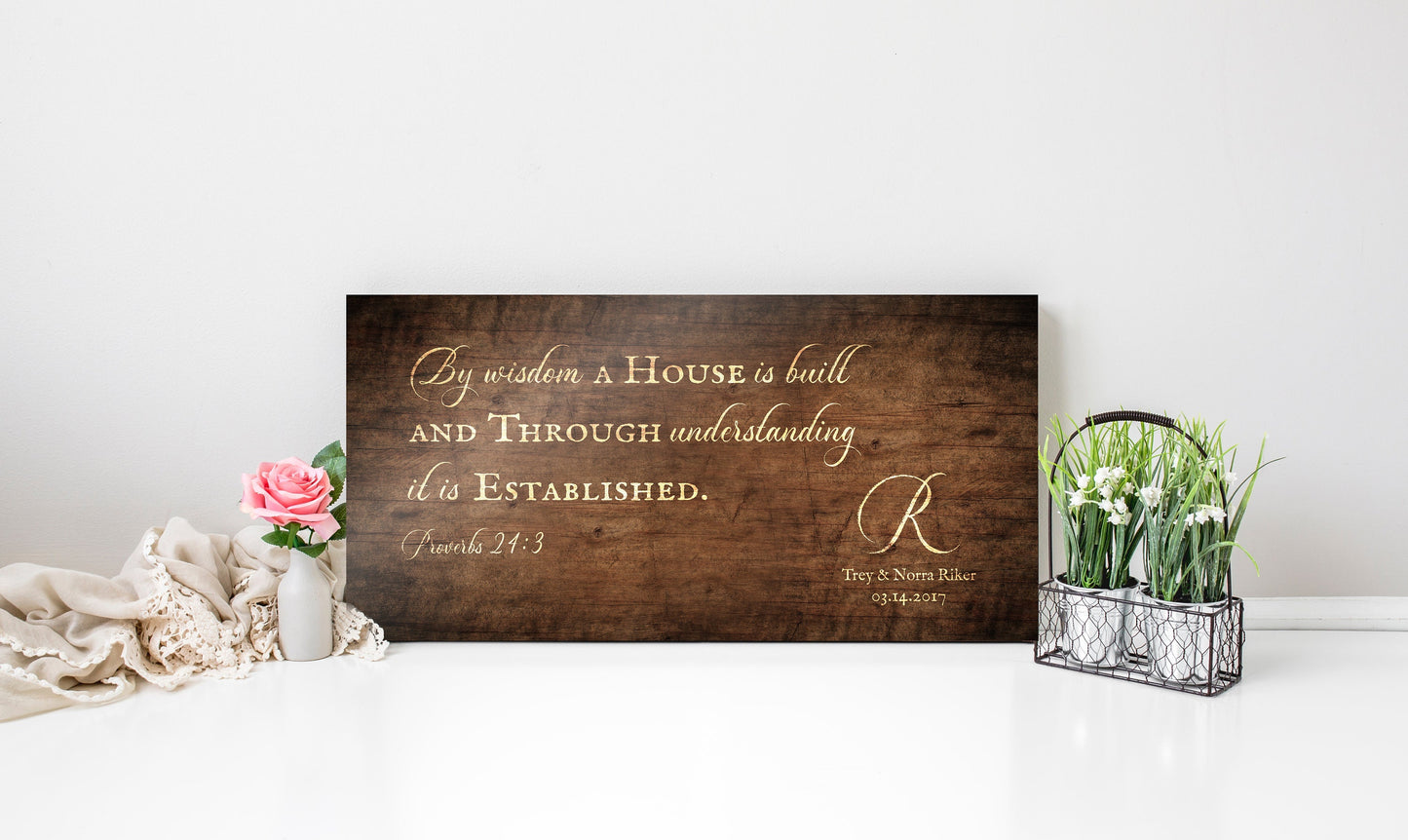 Proverbs 24:3 Christian Family Sign - HoneycombProverbs - Signs - Christian Wall Art