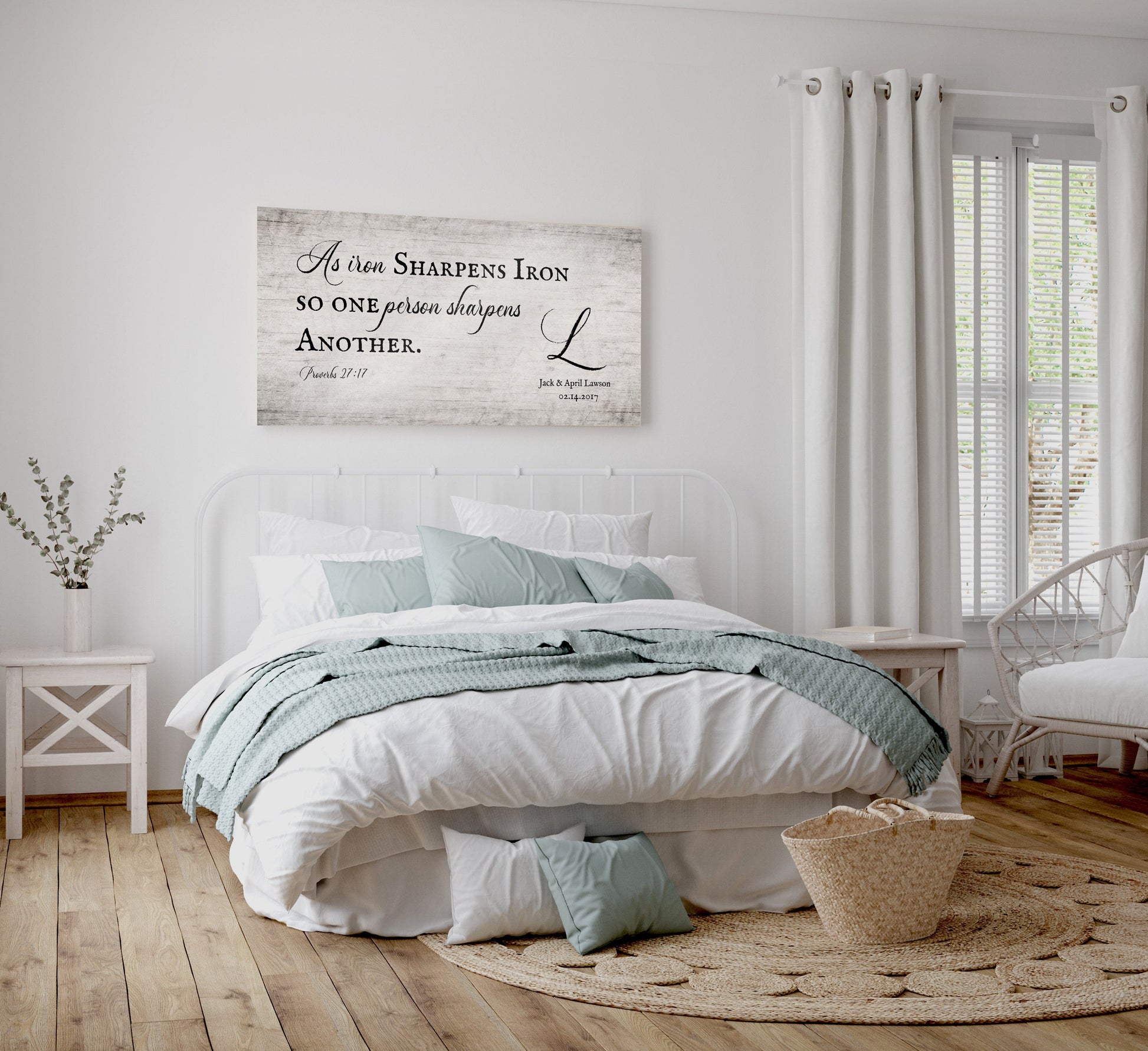 5th Anniversary Wood Gift for Him, As Iron Sharpens Iron - HoneycombProverbs - Signs - 5 year anniversary gifts