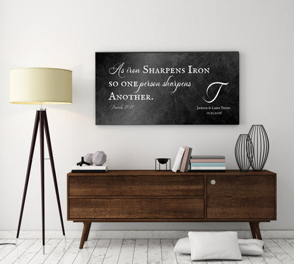 Iron Sharpens Iron Personalized Couple's Gift - HoneycombProverbs - Signs - Christian Wall Art