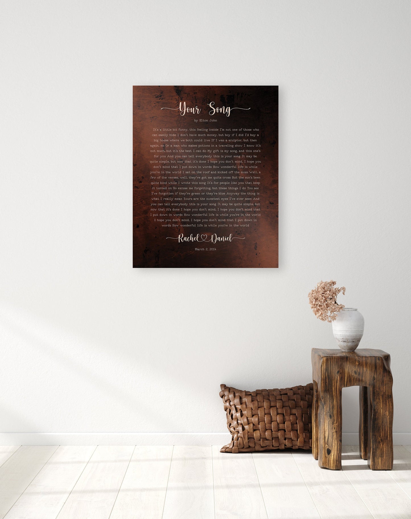 Our 1st Dance Bronze Anniversary Song Lyric Sign - HoneycombProverbs - Signs - Vintage Lyrics Wall Art
