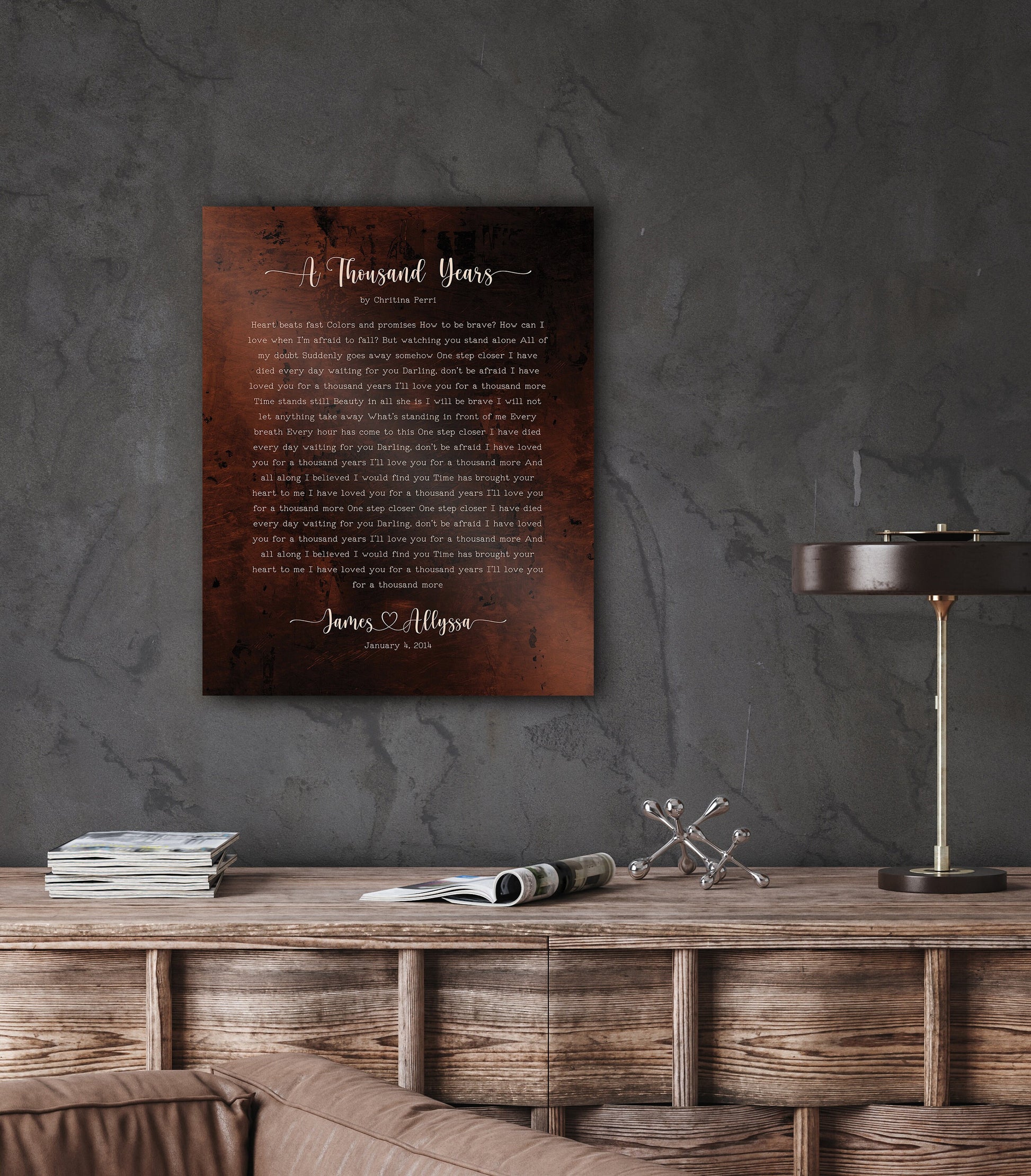 Our 1st Dance Bronze Anniversary Song Lyric Sign - HoneycombProverbs - Signs - Bronze Anniversary Gifts