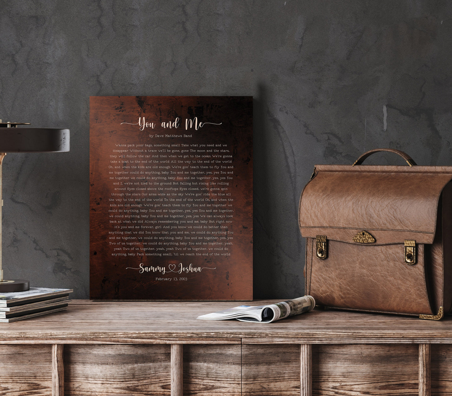 Our 1st Dance Bronze Anniversary Song Lyric Sign - HoneycombProverbs - Signs - Vintage Lyrics Wall Art