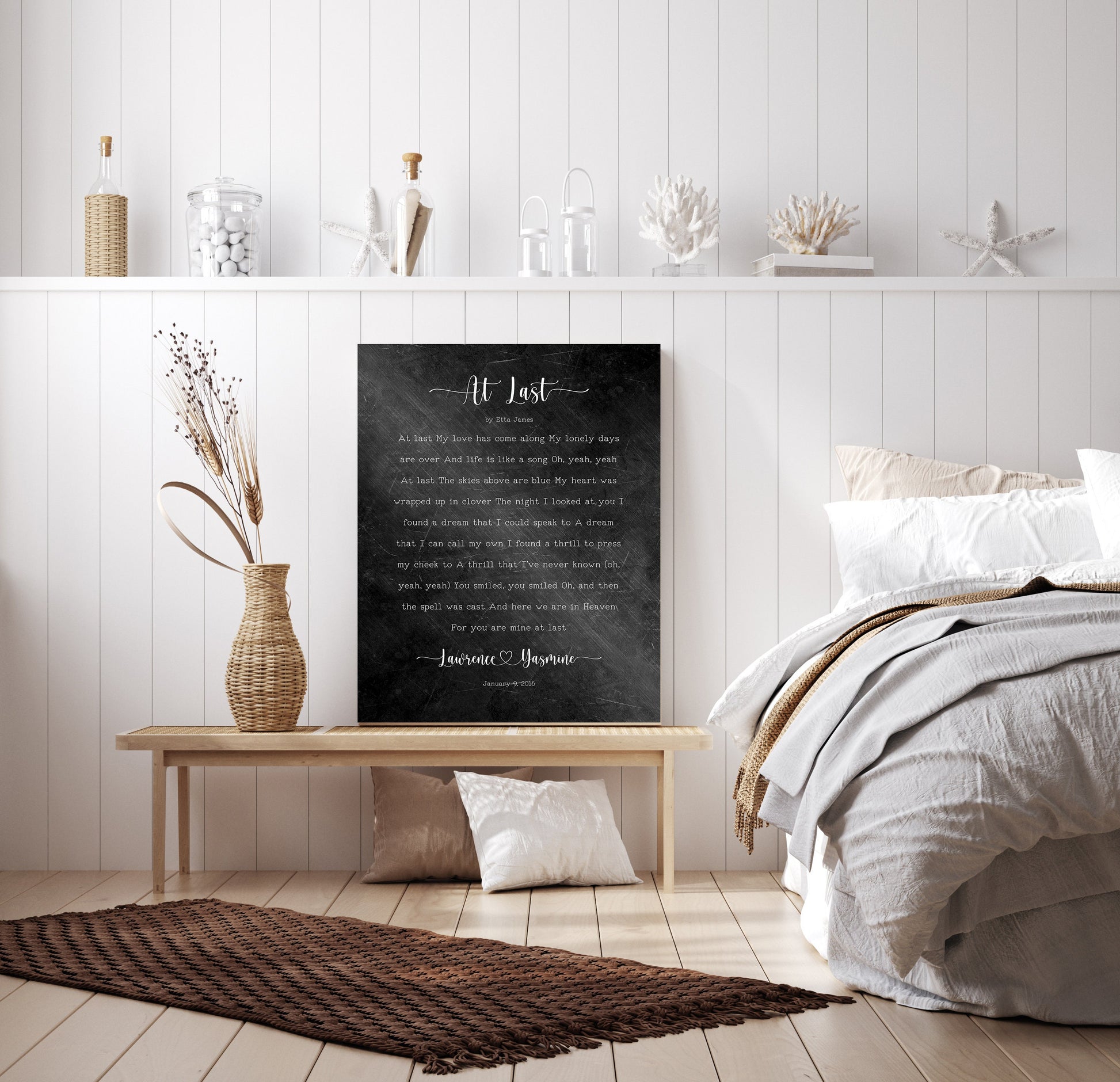 6th Anniversary Heart Connected Name Sign with Lyrics - HoneycombProverbs - Gifts For The Couple - Iron Anniversary Gifts