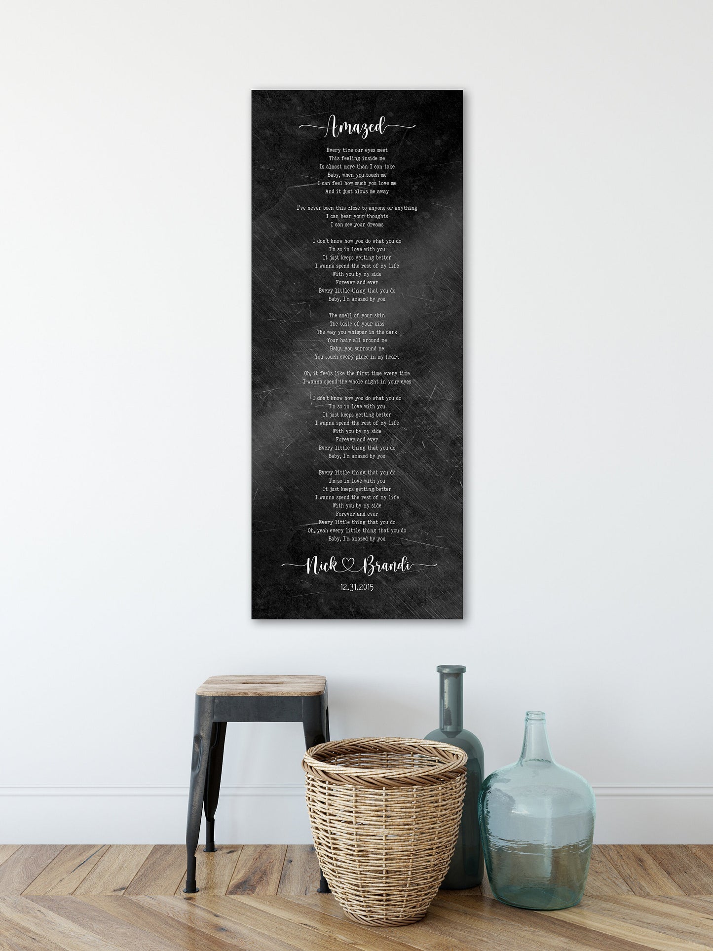 6th Anniversary Personalized Song Lyric Sign - HoneycombProverbs - Signs - Iron Anniversary Gifts