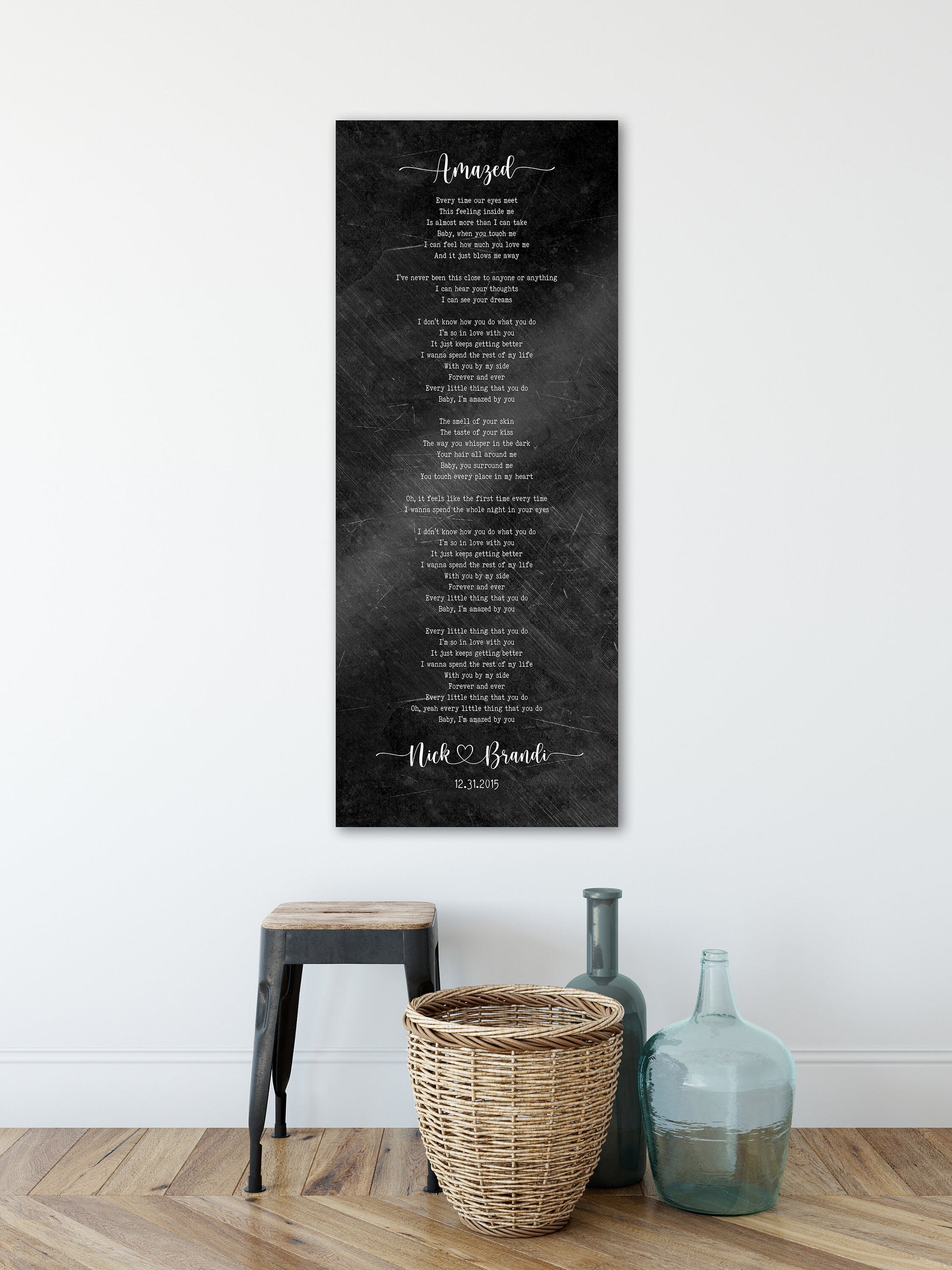 6th Anniversary Personalized Song Lyric Sign - HoneycombProverbs - Signs - Iron Anniversary Gifts