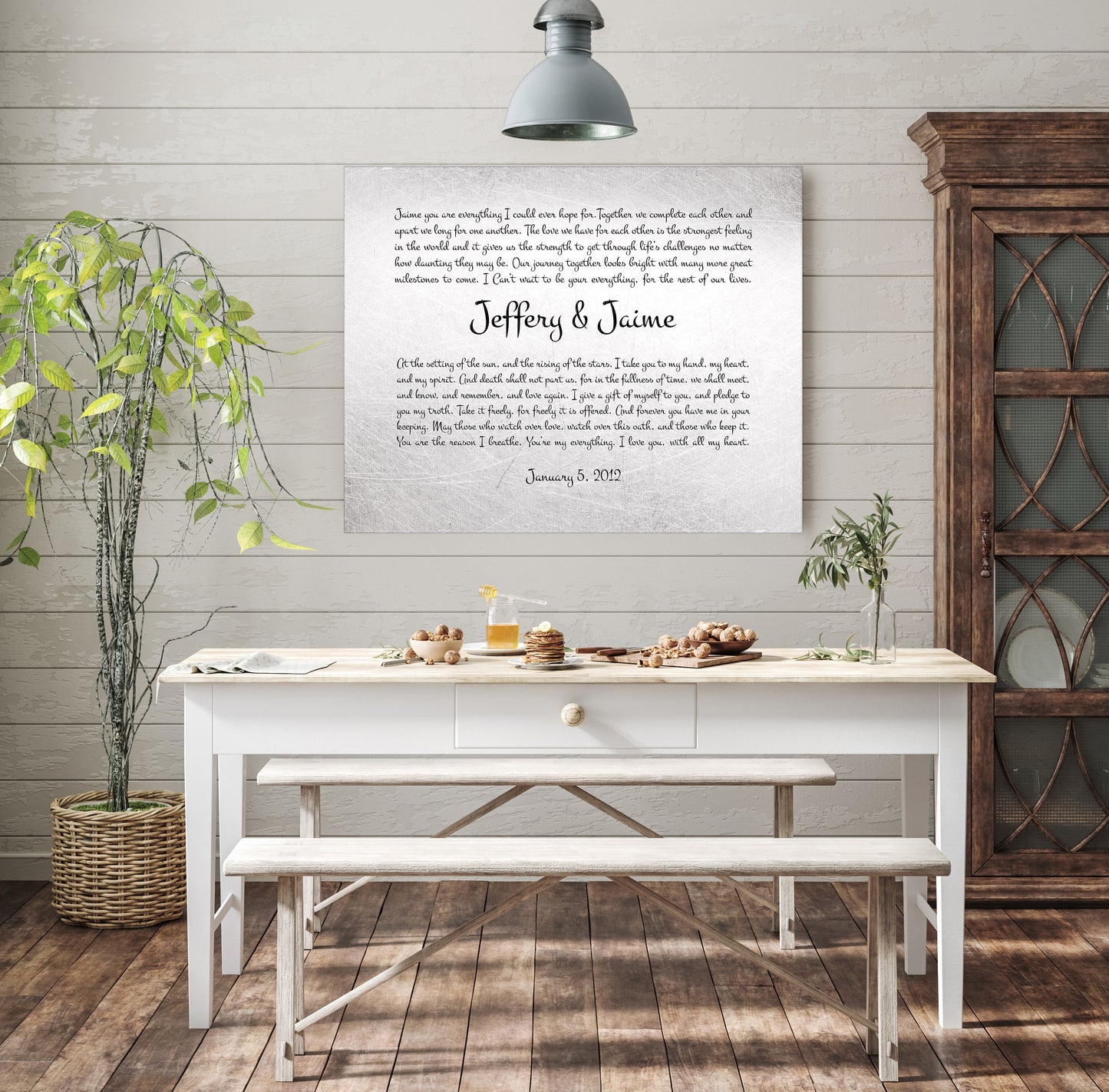 Wedding Vows on Tin, Wedding Vow Sign - HoneycombProverbs - Signs - Wedding Vow Wall Art