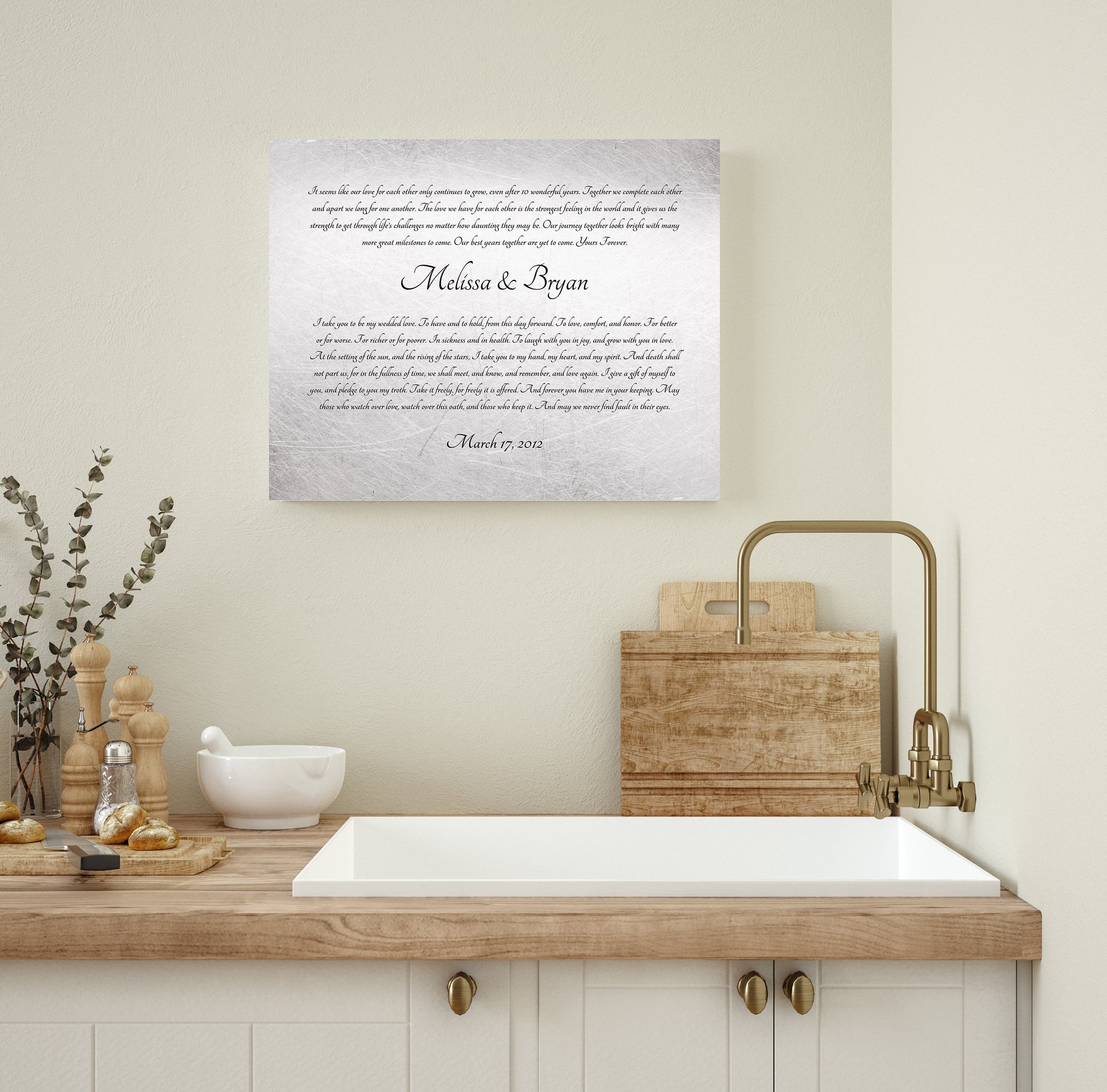 Wedding Vows on Tin, Wedding Vow Sign - HoneycombProverbs - Signs - Wedding Vow Wall Art