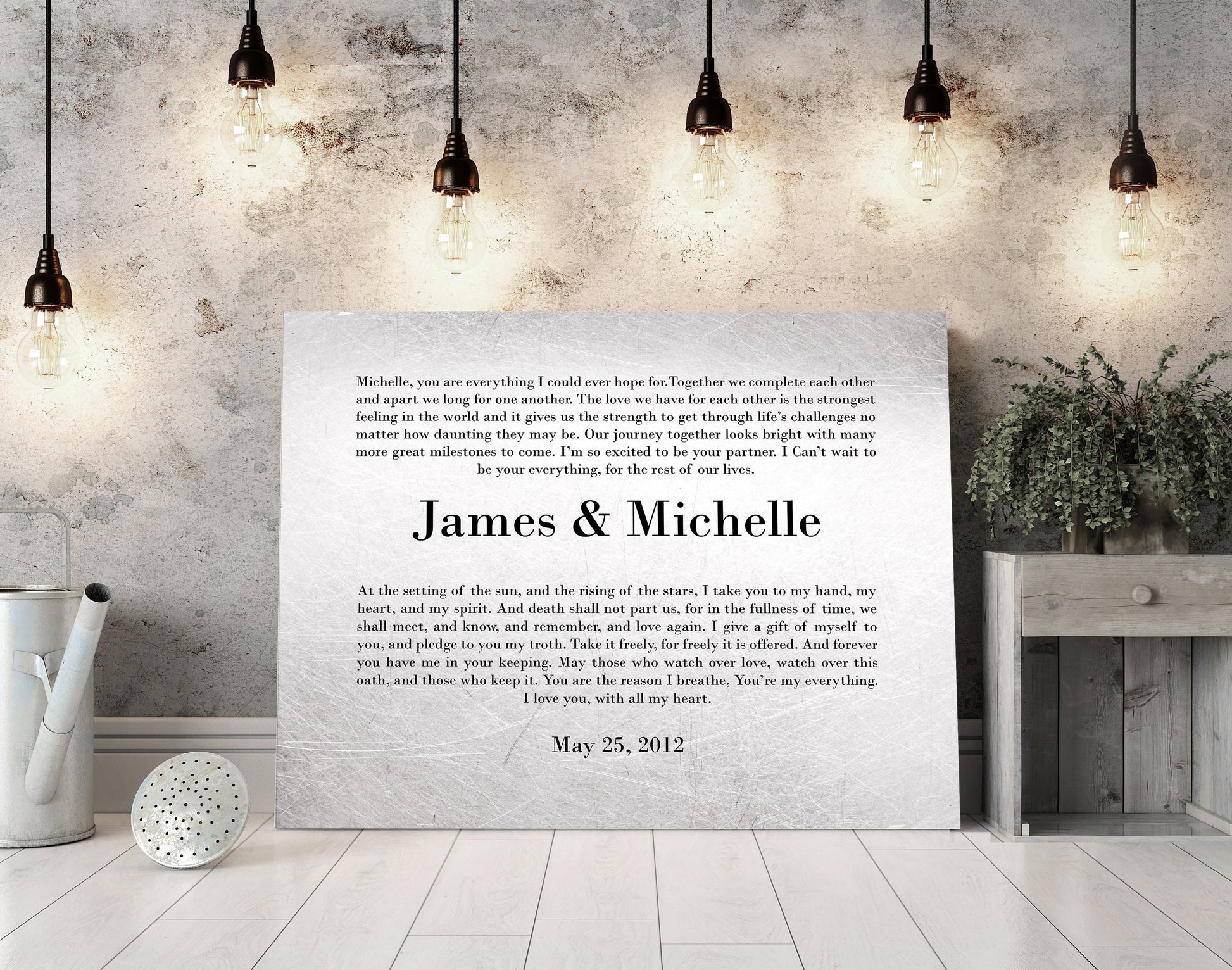 Wedding Vows on Tin, Wedding Vow Sign - HoneycombProverbs - Signs - Wedding Vow Wall Art