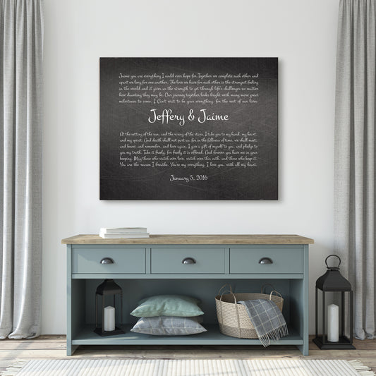 His & Her Modern Wedding Vow Art - HoneycombProverbs - Signs - Wedding Vow Wall Art