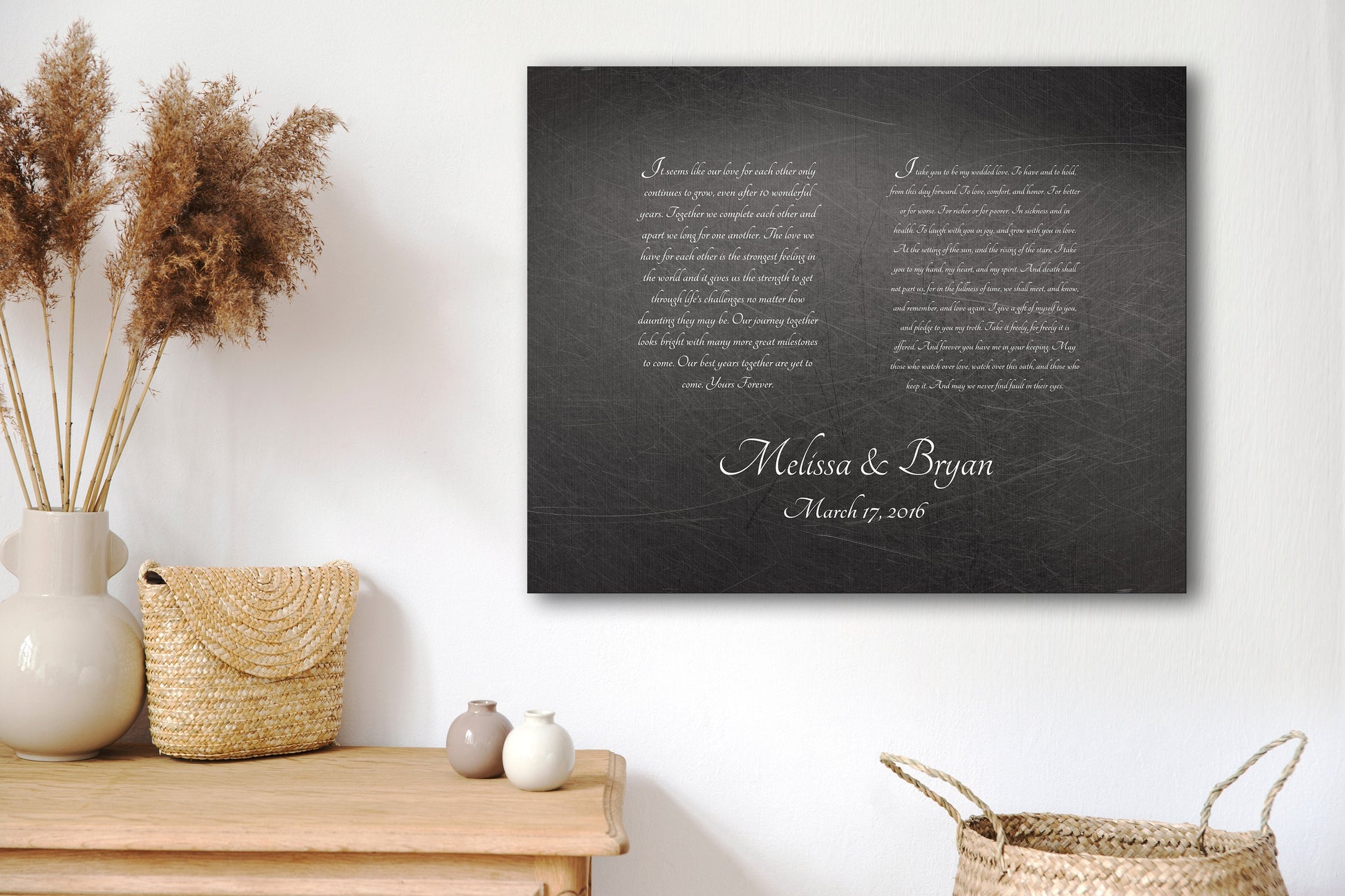 Wedding Vow Art, Wedding Vows on Iron - HoneycombProverbs - Signs - Wedding Vow Wall Art