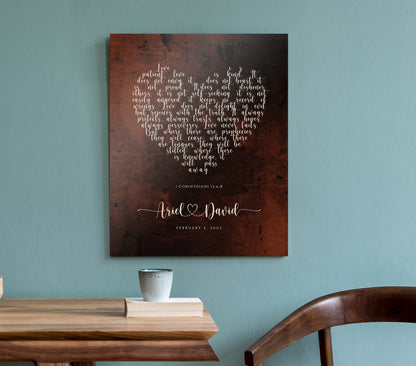 Bronze Gift for her, Love never fails Personalized Sign - HoneycombProverbs - Signs - Bronze Anniversary Gifts