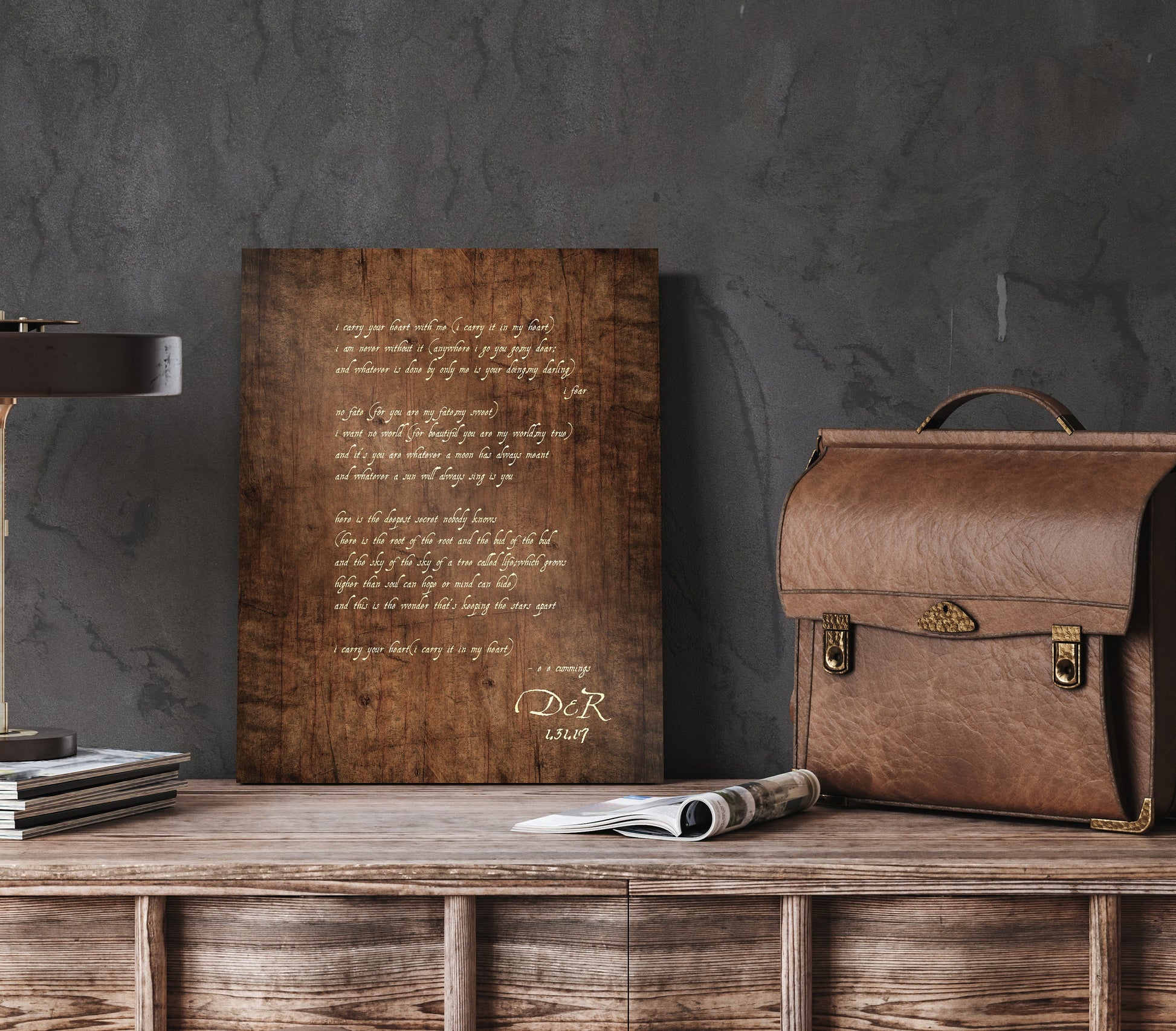 E.E. Cummings Poem Personalized on Wood - HoneycombProverbs - Signs - 5 year anniversary gifts