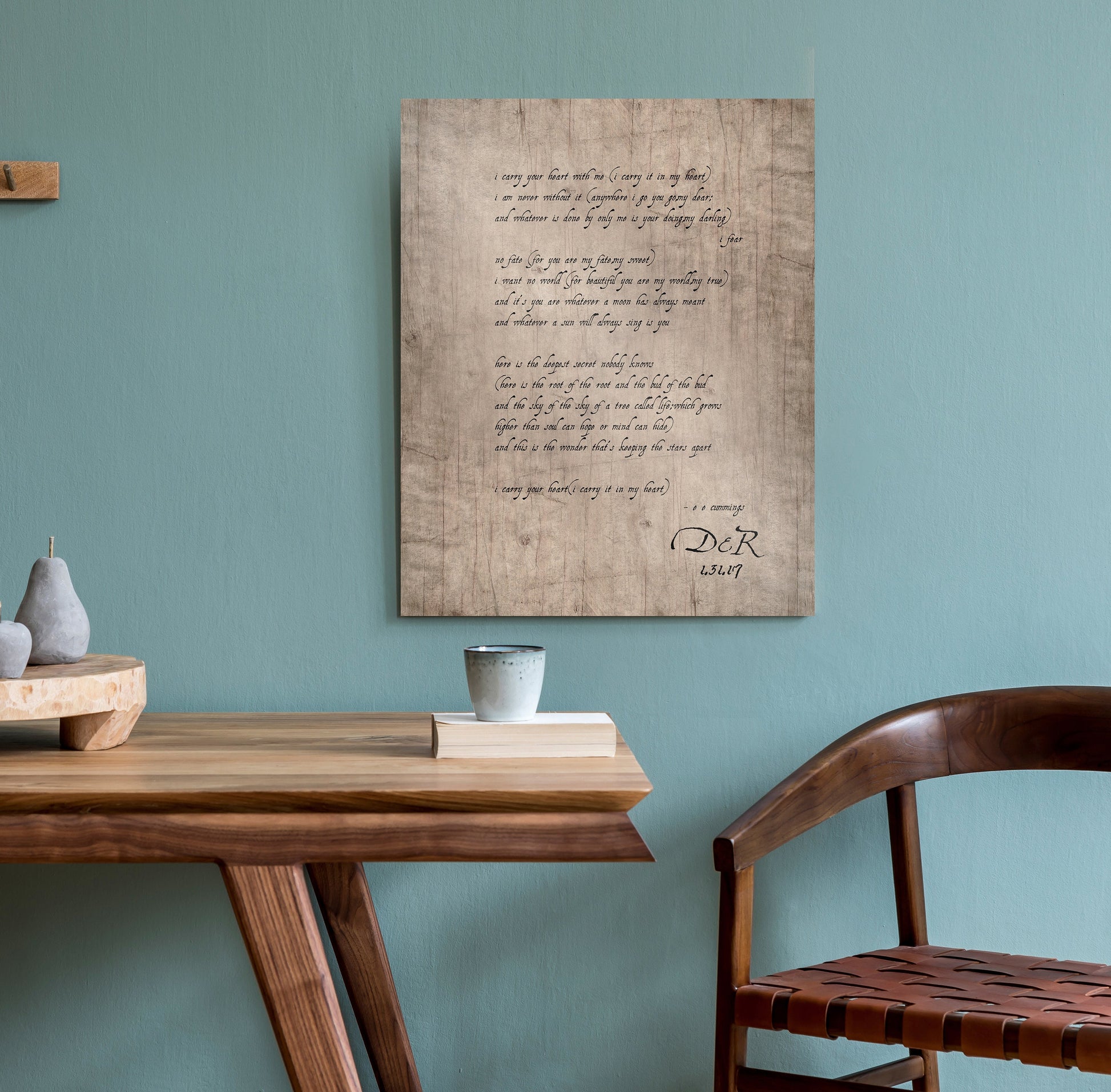 E.E. Cummings Poem Personalized on Wood - HoneycombProverbs - Signs - 5 year anniversary gifts