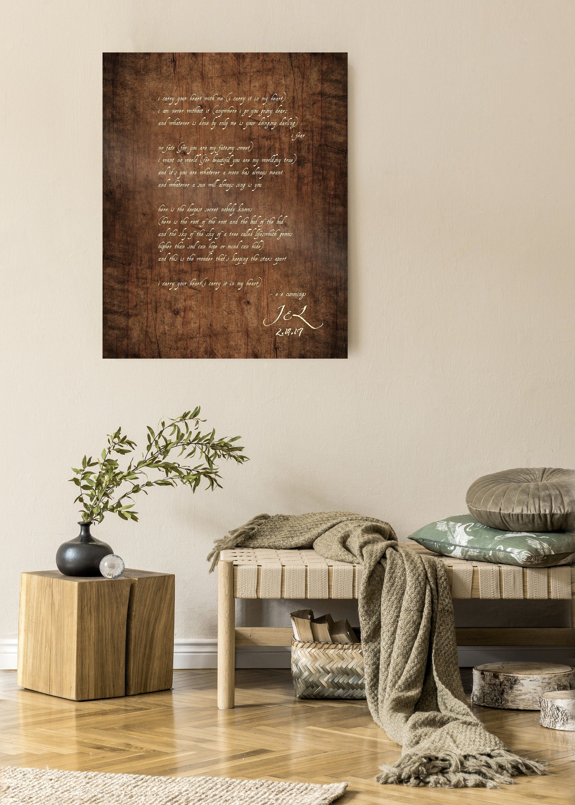 I Carry It in My Heart Monogrammed Keepsake for Couples - HoneycombProverbs - Signs - 5 year anniversary gifts