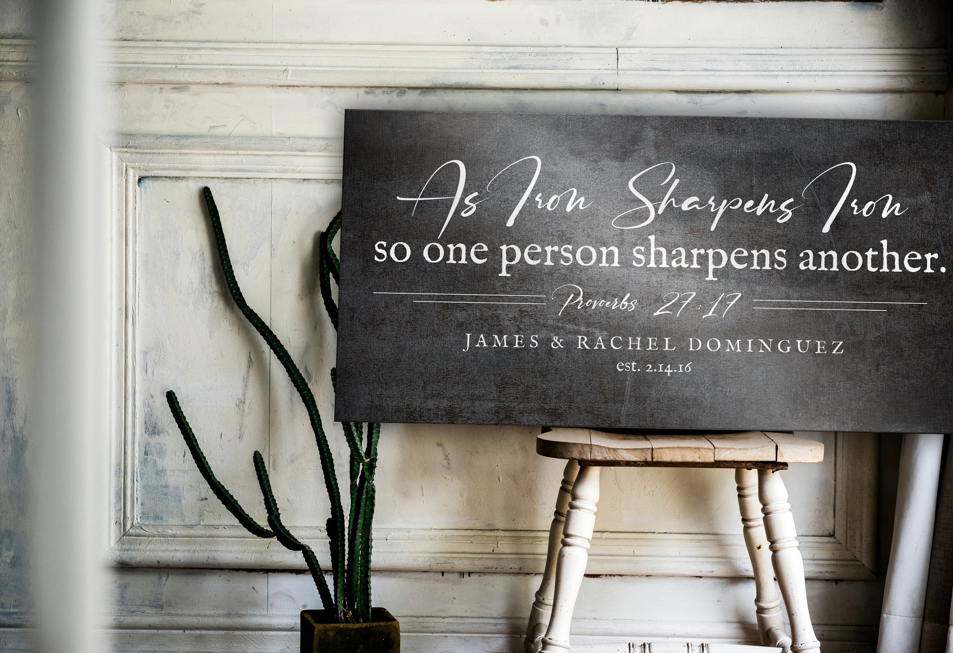 Iron Sharpens Iron Personalized Wall Decor - HoneycombProverbs - Signs - Christian Wall Art