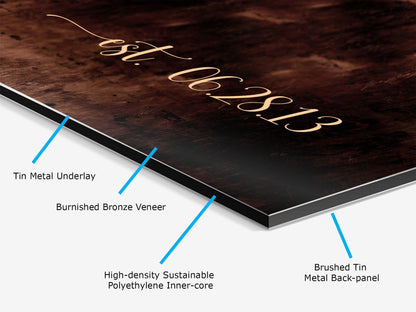 Burnished Bronze LP Record Song and Photo Art, additional view 8, 8th anniversary bronze