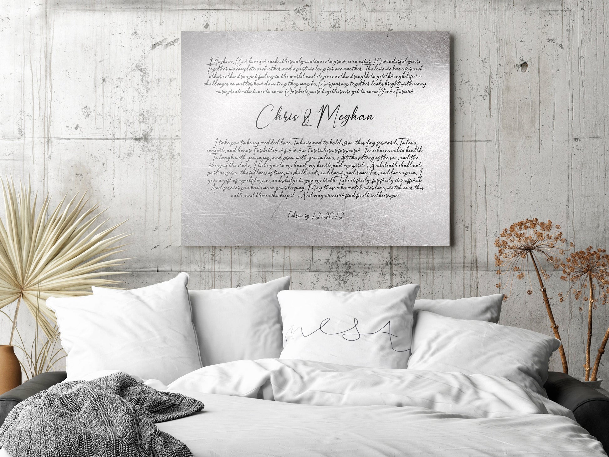 Romantic Tin Wedding Vow His and Her Art - HoneycombProverbs - Signs - Wedding Vow Wall Art