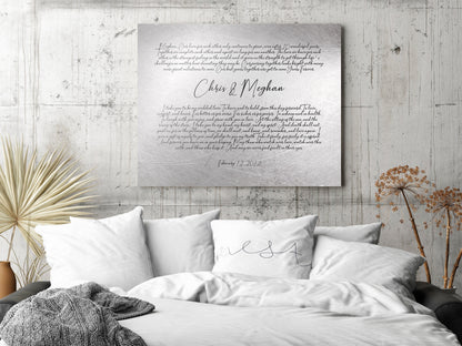 Romantic Tin Wedding Vow His and Her Art - HoneycombProverbs - Signs - Tin and Aluminum Gifts