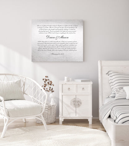 Romantic Tin Wedding Vow His and Her Art - HoneycombProverbs - Signs - Tin and Aluminum Gifts
