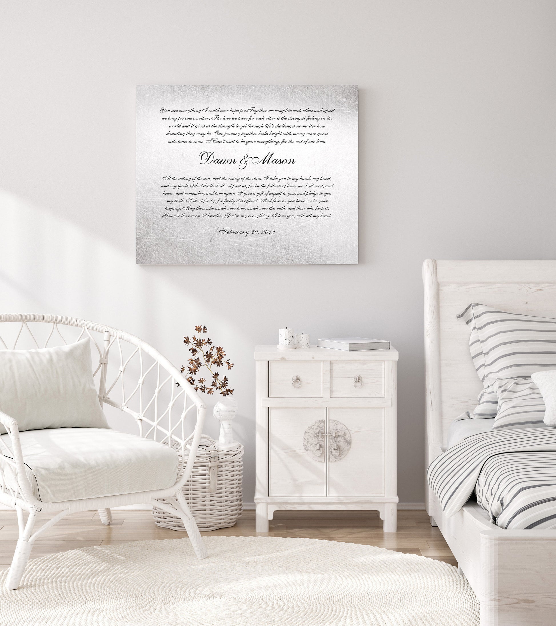 Wedding Vows on Tin, Wedding Vow Sign - HoneycombProverbs - Signs - Wedding Vow Wall Art