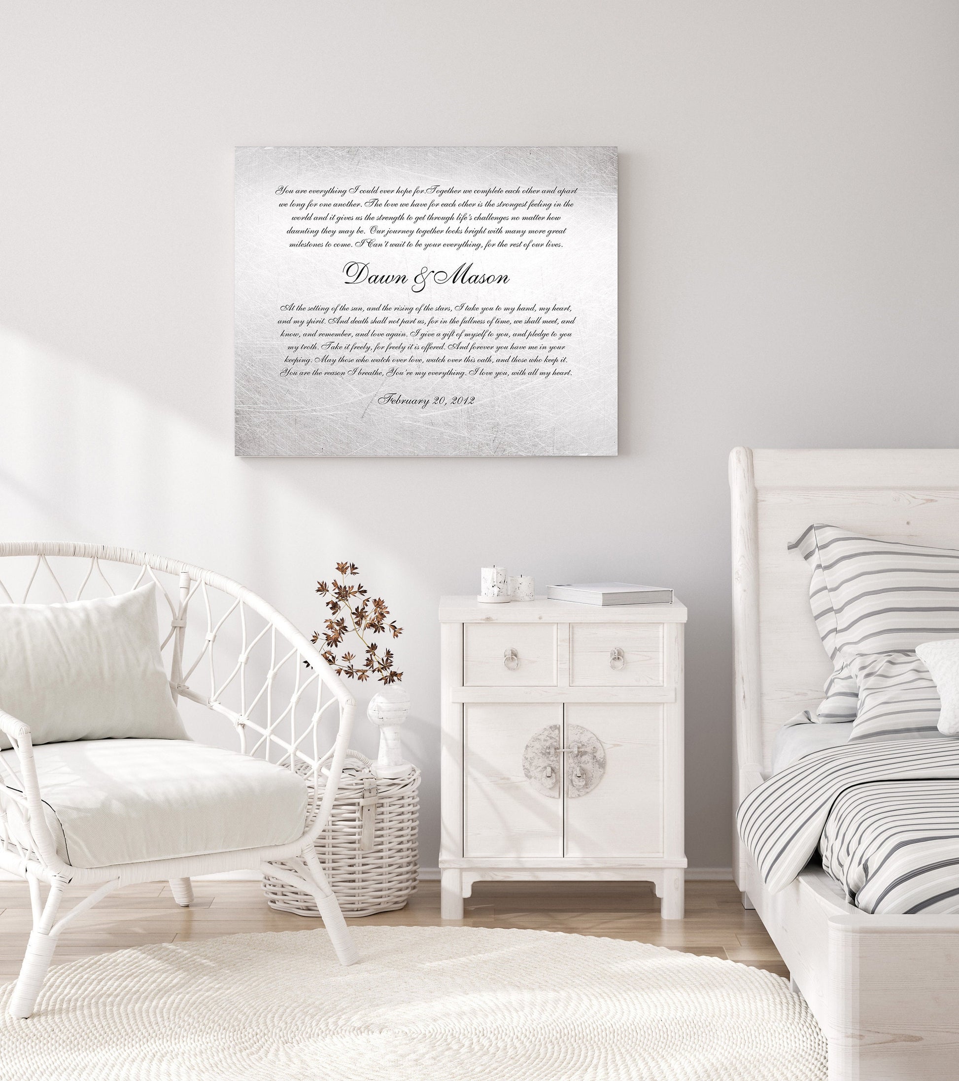 Wedding Vows on Tin, Wedding Vow Sign - HoneycombProverbs - Signs - Wedding Vow Wall Art
