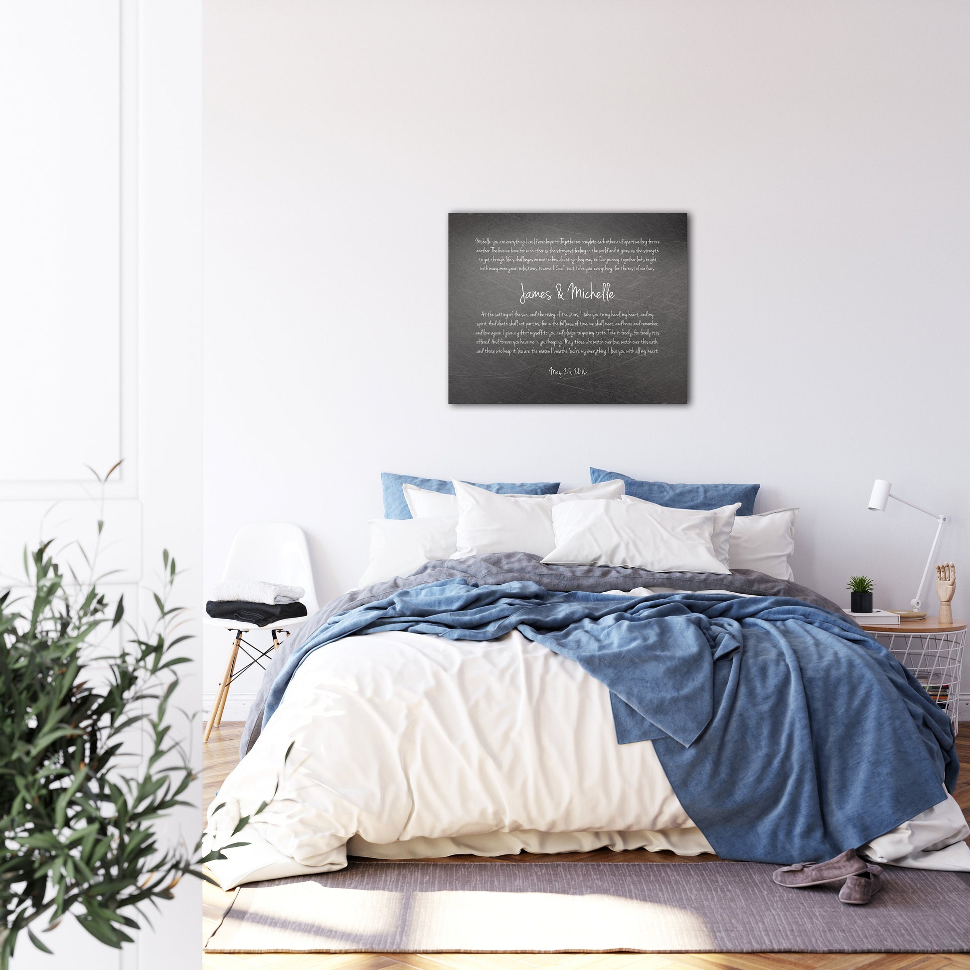 His & Her Modern Wedding Vow Art - HoneycombProverbs - Signs - Wedding Vow Wall Art