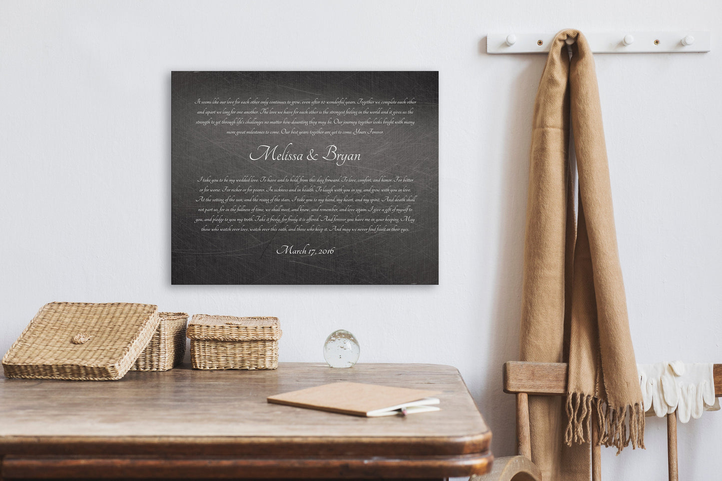 Custom Iron Veneer Wedding Vow Sign - HoneycombProverbs - Signs - Iron Anniversary Gifts