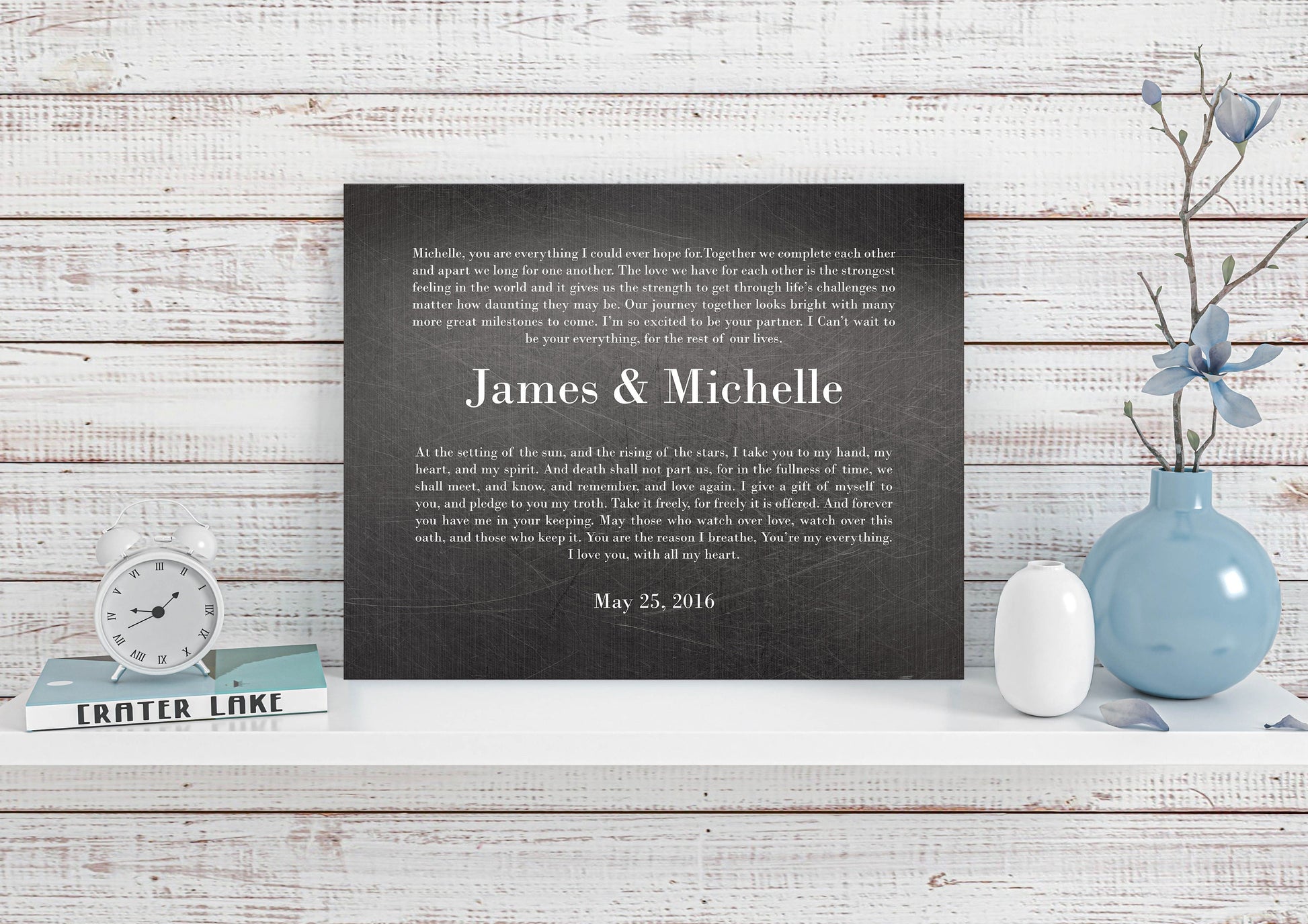 His & Her Modern Wedding Vow Art - HoneycombProverbs - Signs - Wedding Vow Wall Art