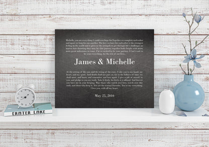 His & Her Modern Wedding Vow Art - HoneycombProverbs - Signs - Wedding Vow Wall Art
