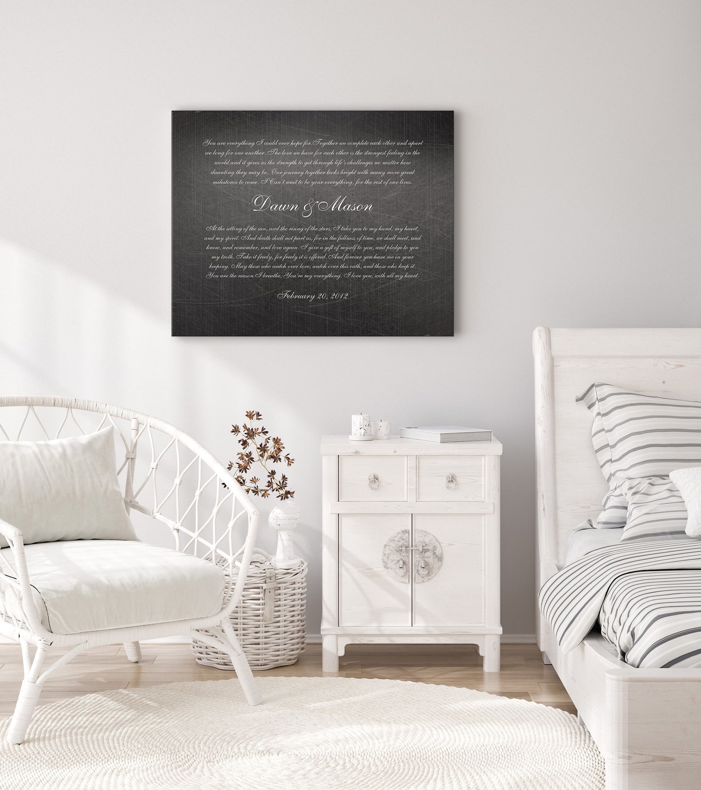 His & Her Modern Wedding Vow Art - HoneycombProverbs - Signs - Wedding Vow Wall Art