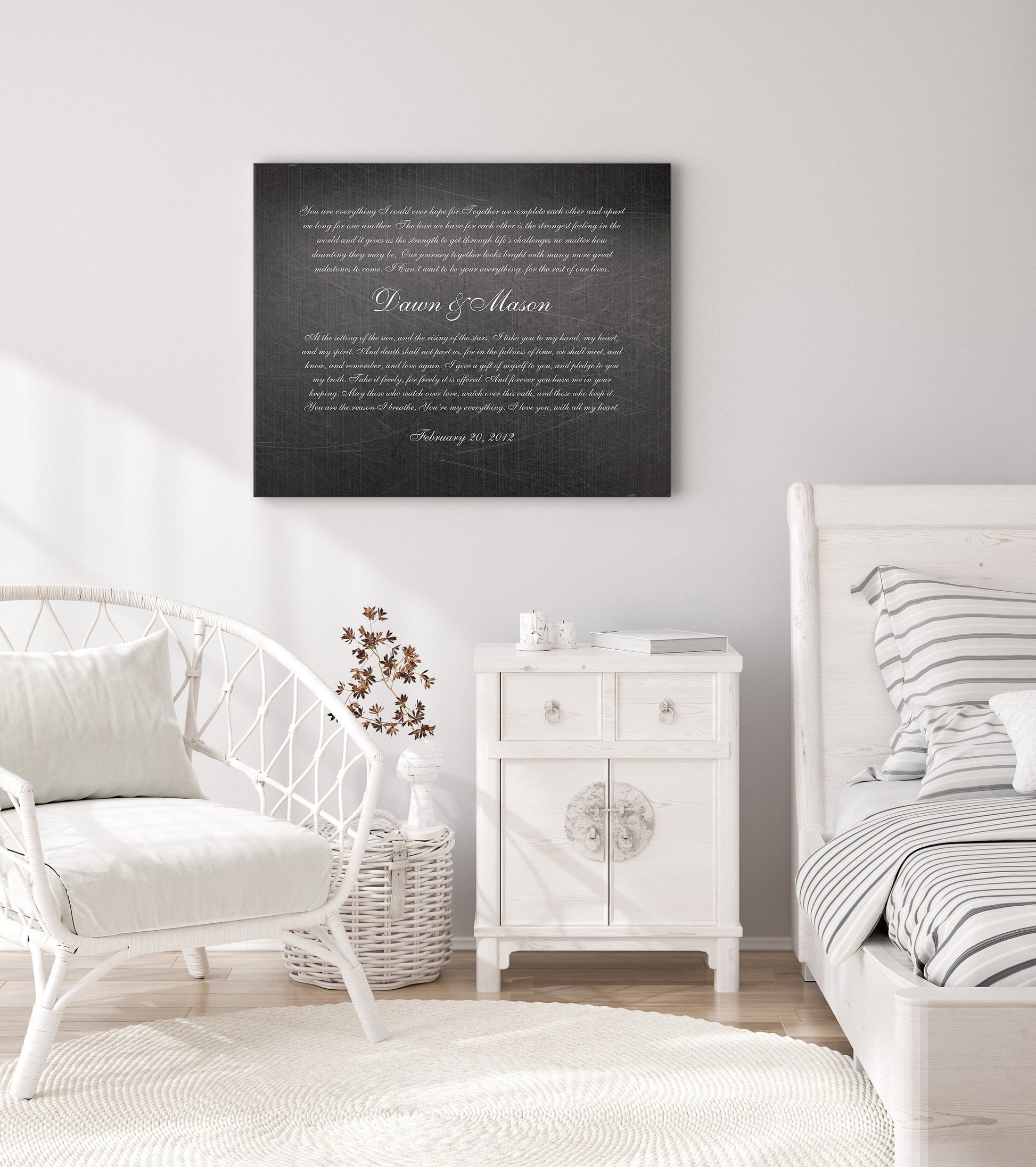 His & Her Modern Wedding Vow Art - HoneycombProverbs - Signs - Wedding Vow Wall Art