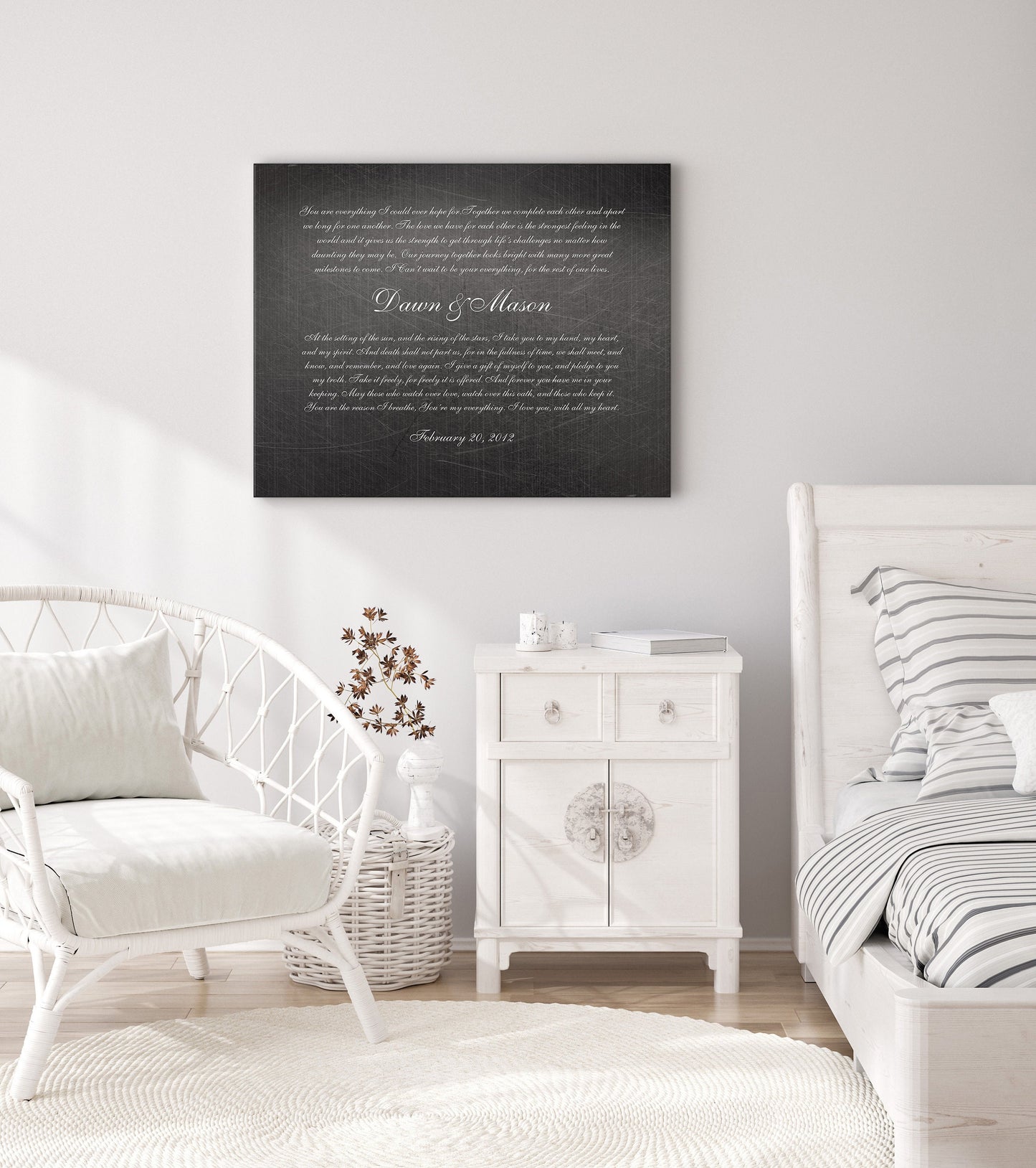 His & Her Modern Wedding Vow Art - HoneycombProverbs - Signs - Wedding Vow Wall Art