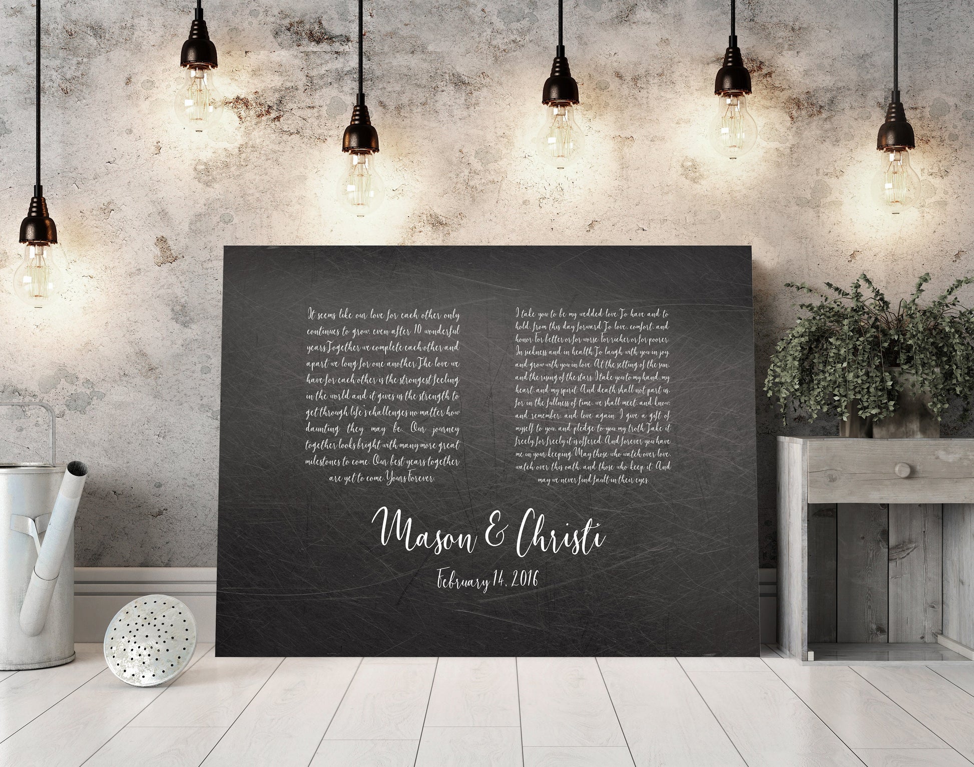 Wedding Vow Art, Wedding Vows on Iron - HoneycombProverbs - Signs - Wedding Vow Wall Art