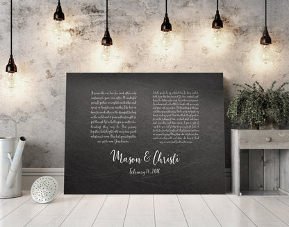 Wedding Vow Art, Wedding Vows on Iron - HoneycombProverbs - Signs - Wedding Vow Wall Art