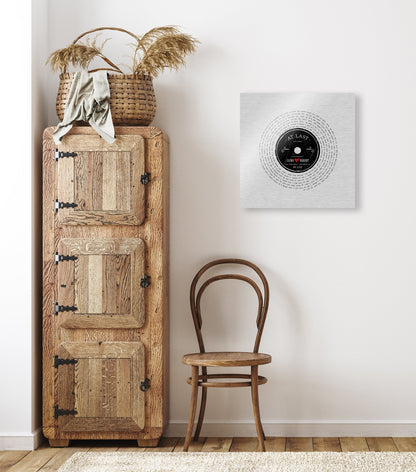 Ten Years Down LP Record Art, personalization detail, 10th anniversary tin