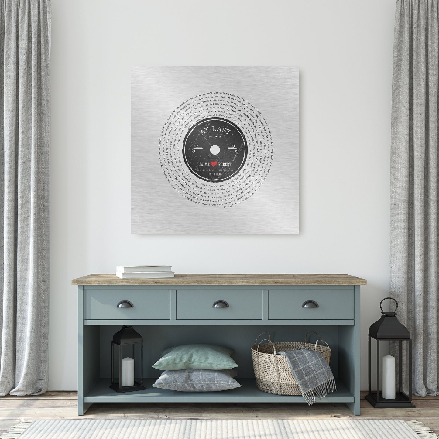 Ten Years Down LP Record Art - HoneycombProverbs - Wall Decor - Tin Anniversary Gifts