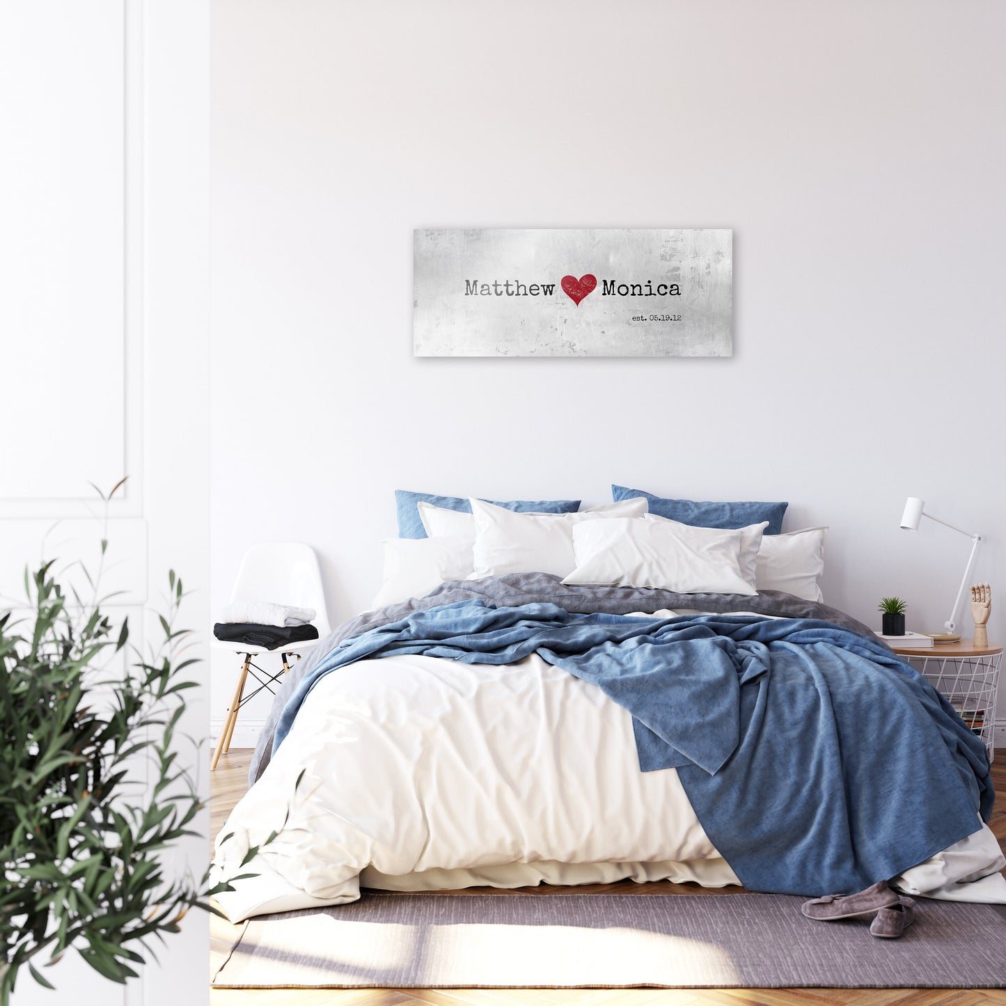 Personalized Tin Love Stamp Sign - HoneycombProverbs - Gifts For The Couple - Name Signs Wall Art